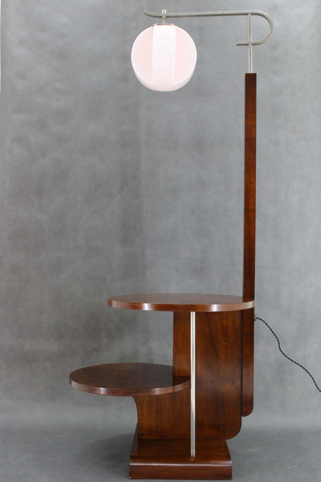 1930s Jindrich Halabala Floor Lamp In Walnut Finish , Restored photo furniture