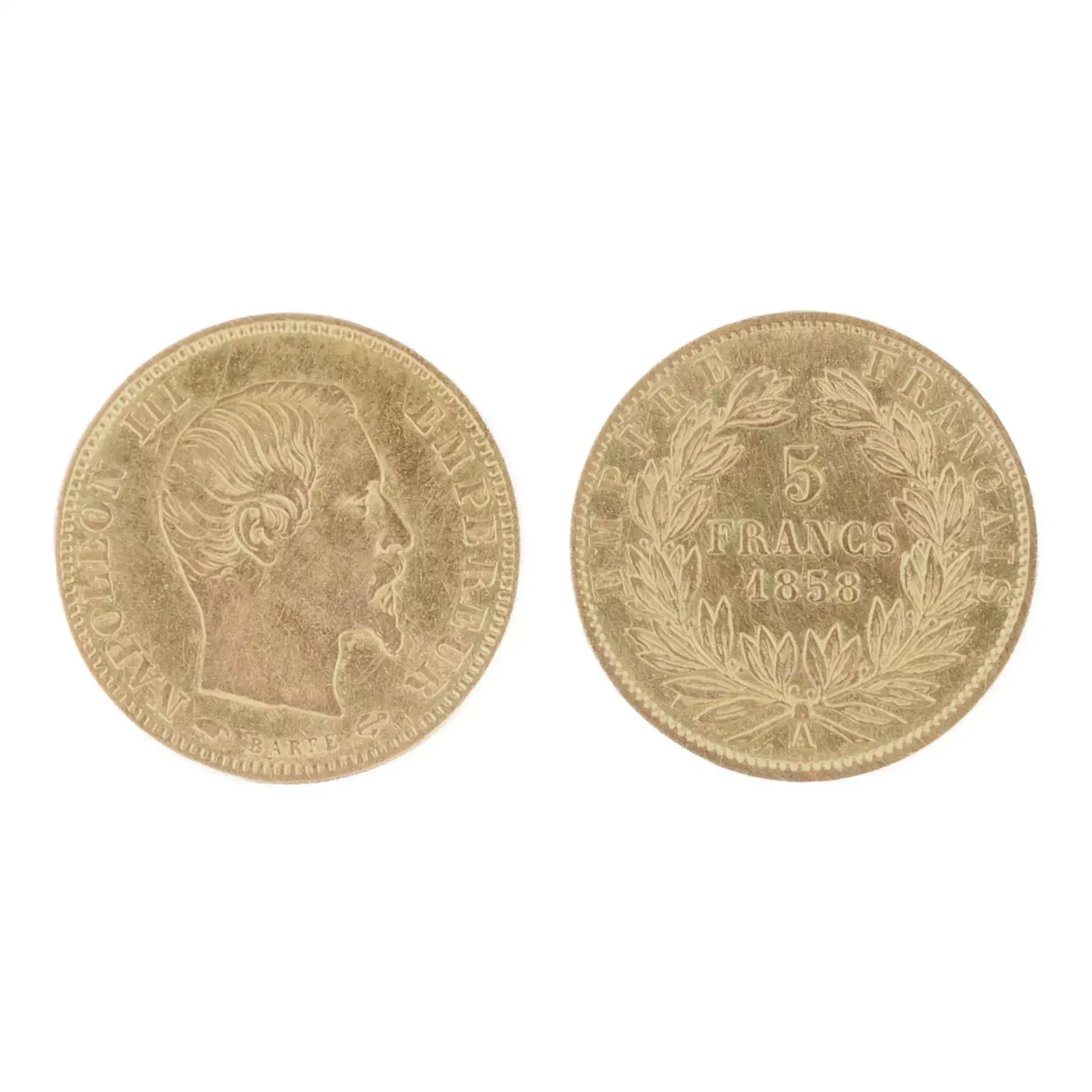 Second Empire / Napoleon III (1852 1870). 5 Francs Bareheaded Coin.