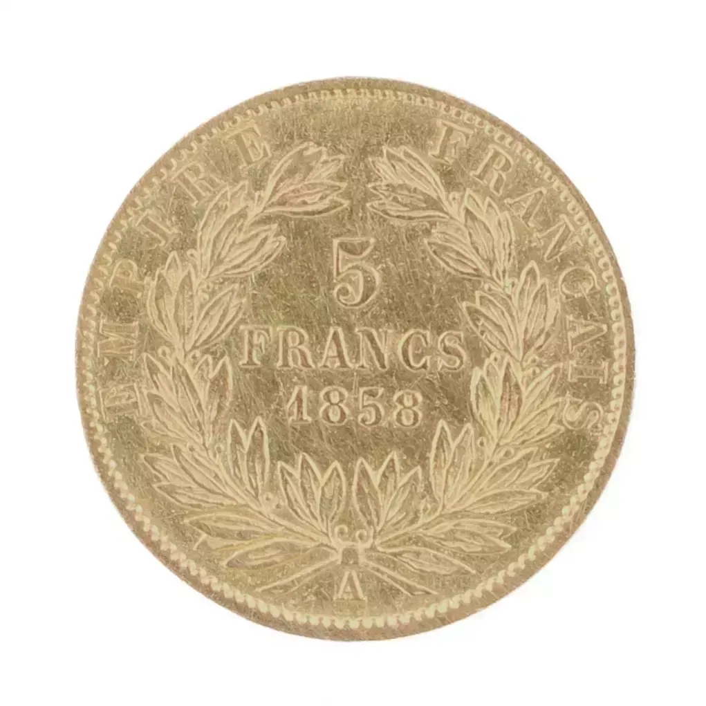 Second Empire / Napoleon III (1852 1870). 5 Francs Bareheaded Coin. photo for sale