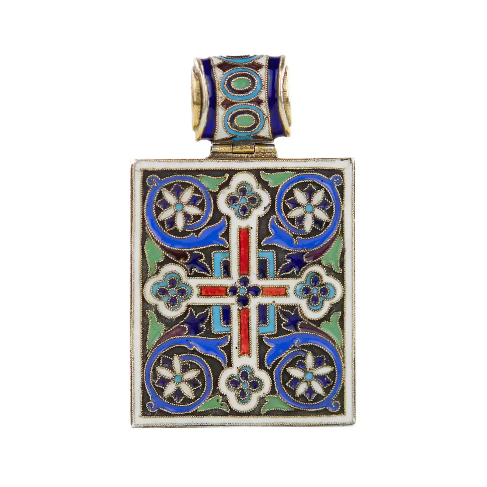 Russian, Silver Icon Of The Archangel Raphael, Painted And Cloisonné Enamels. Late 19th Century. photo Art