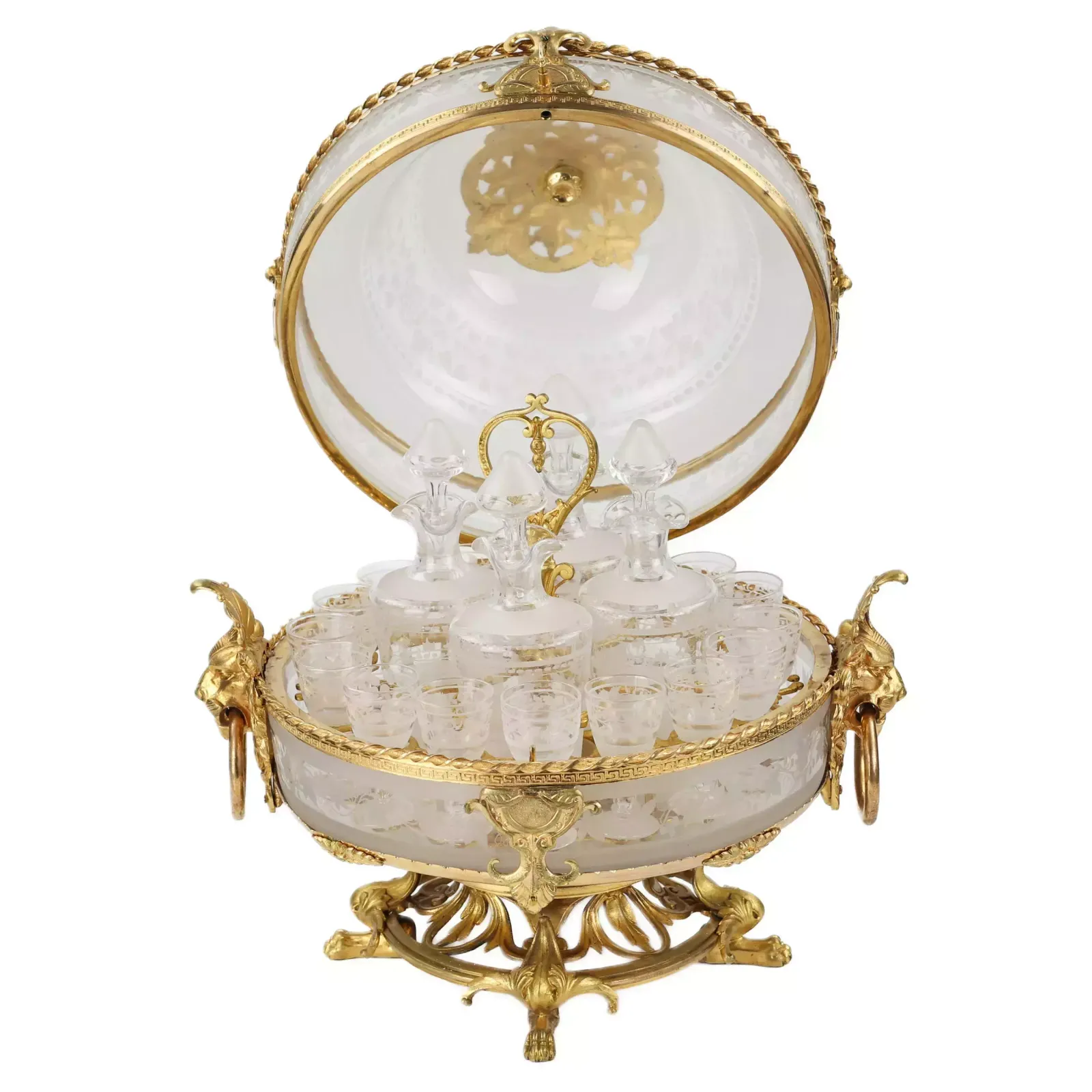 11029.0 Liquor Bar Made Of Glass And Gilded Bronze From The Belle époque Period. Baccarat. France. 19th Century. photo