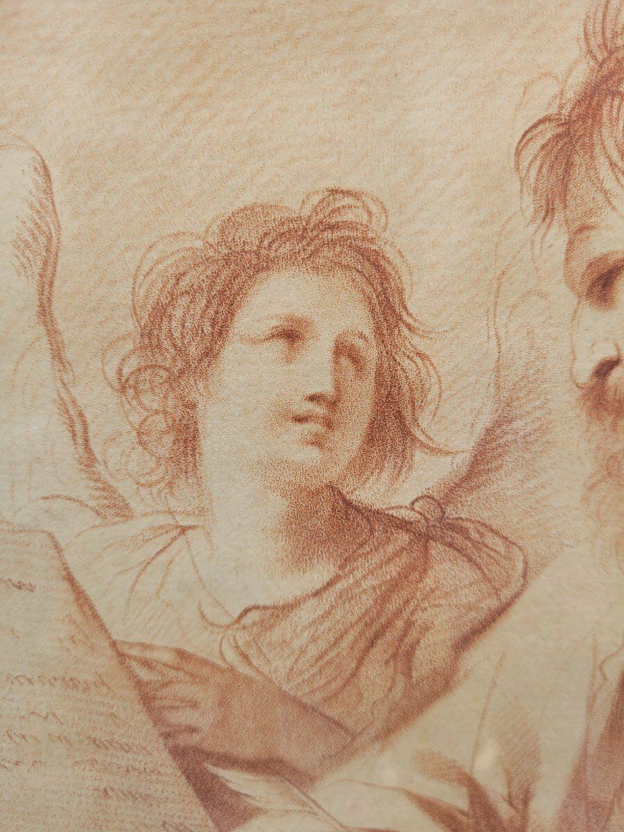 Saint Matthew And The Angel, Engraving After Le Guercin, 18th Century photo 380.0