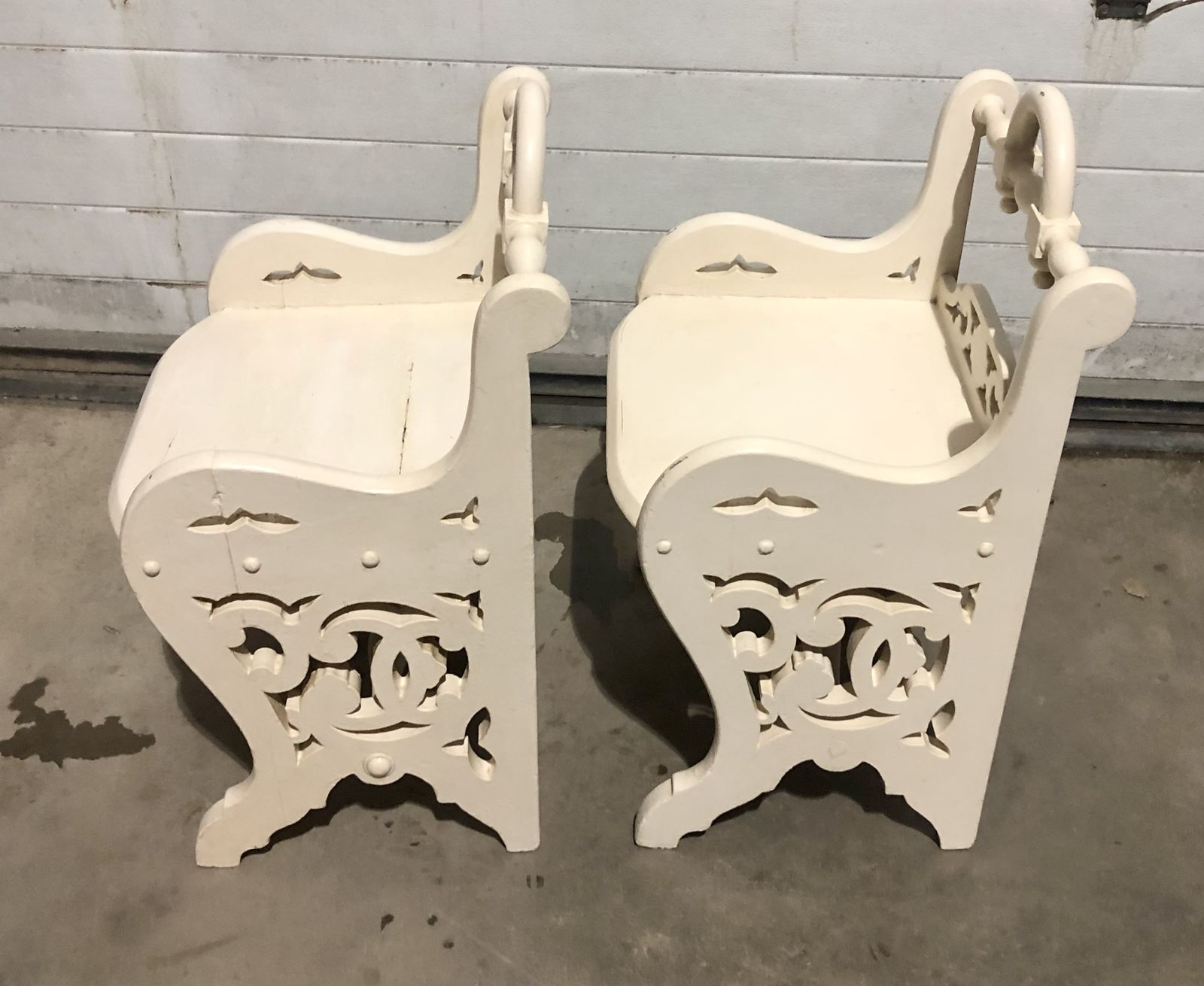 Two Antique Painted Hall Chairs In The Manner Or Richard Bridgens photo buy