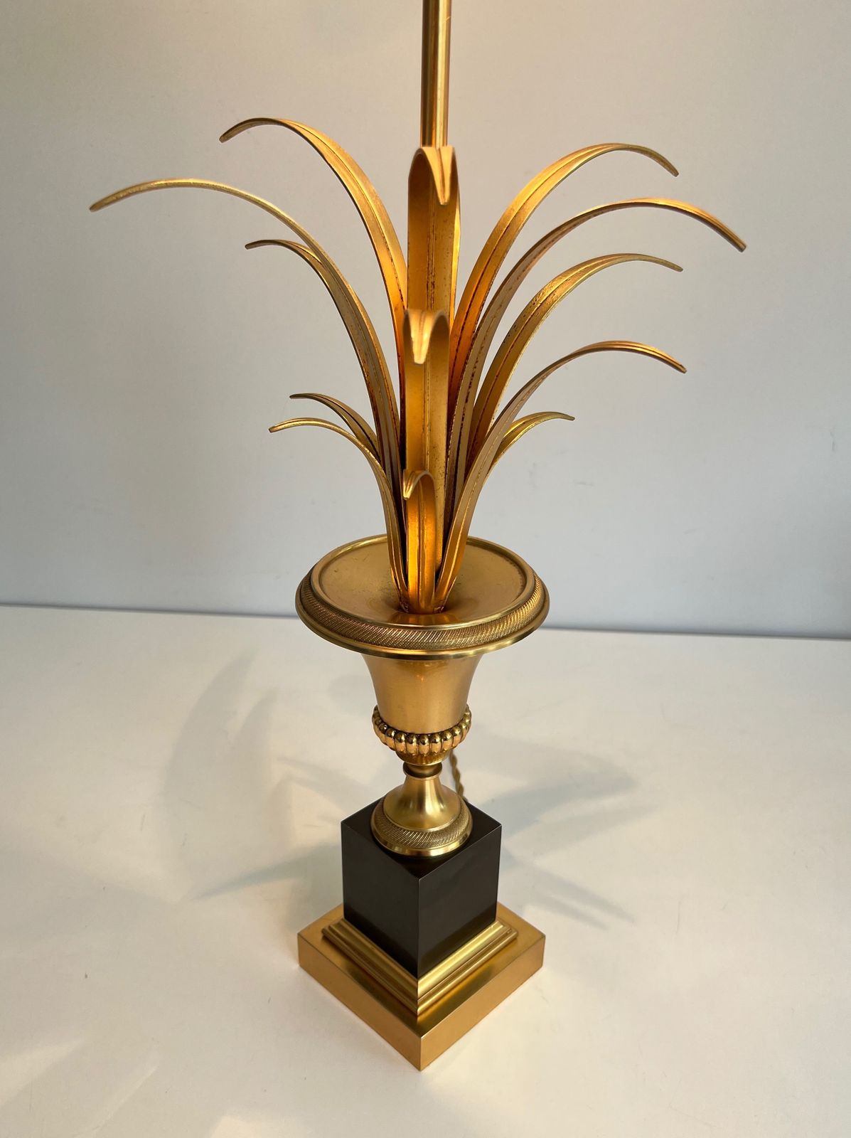 Pair Of Palm Tree Lamps In Chrome And Brass In The Style Of Maison Charles. Circa 1970 photo buy