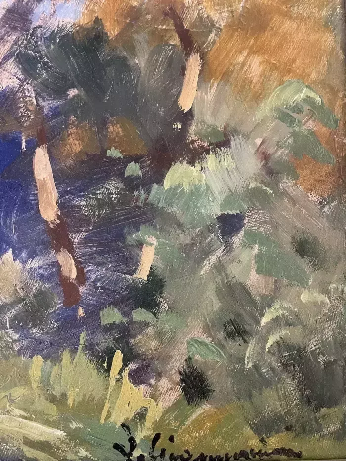 Landscape Painting By Ilio Giannaccini (1897 1968): Mid 20th Century Italy photo furniture