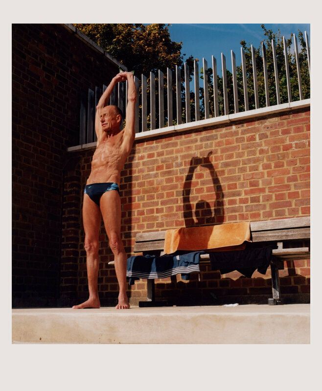 Large Size, Morning Stretch, Parliament Hill Lido, Hampstead, 2022 photo furniture
