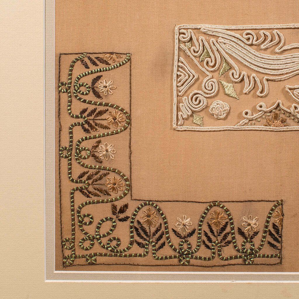 Antique Embroidery Technique Sampler, English, Needlepoint Display, Circa 1915 photo vinterior