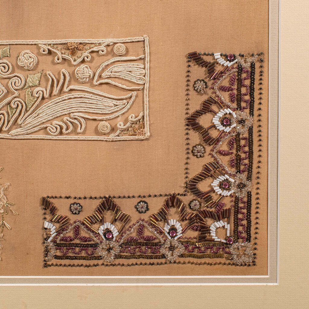 Antique Embroidery Technique Sampler, English, Needlepoint Display, Circa 1915 photo buy