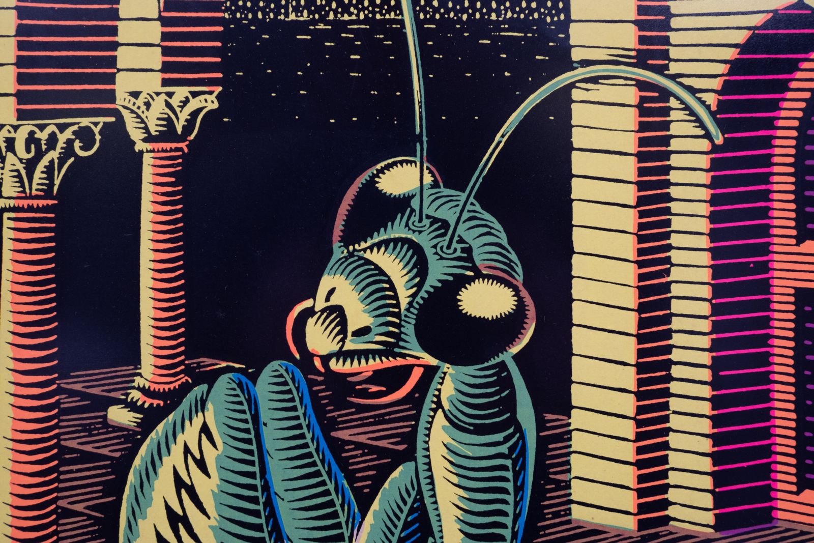 M.C. Escher Black Light Poster ''Dream'' Ca. Jaren 1960 photo for sale