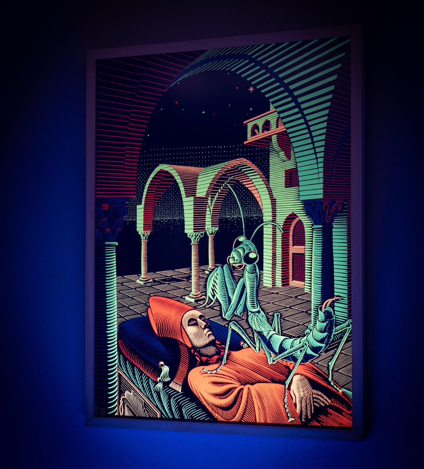 photo for sale M.C. Escher Black Light Poster ''Dream'' Ca. Jaren 1960