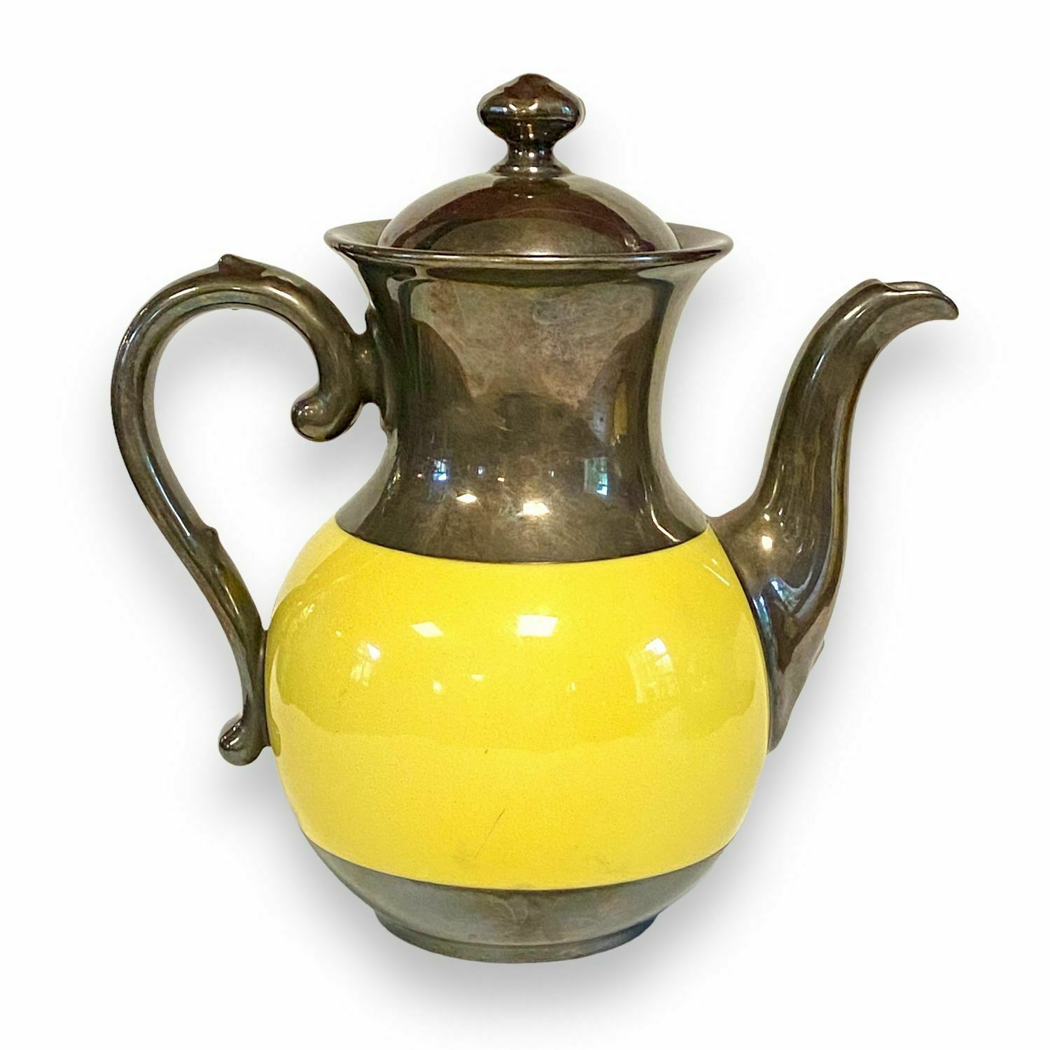 Rosenthal Art Deco Silver Overlay Yellow Porcelain Coffee Set photo furniture