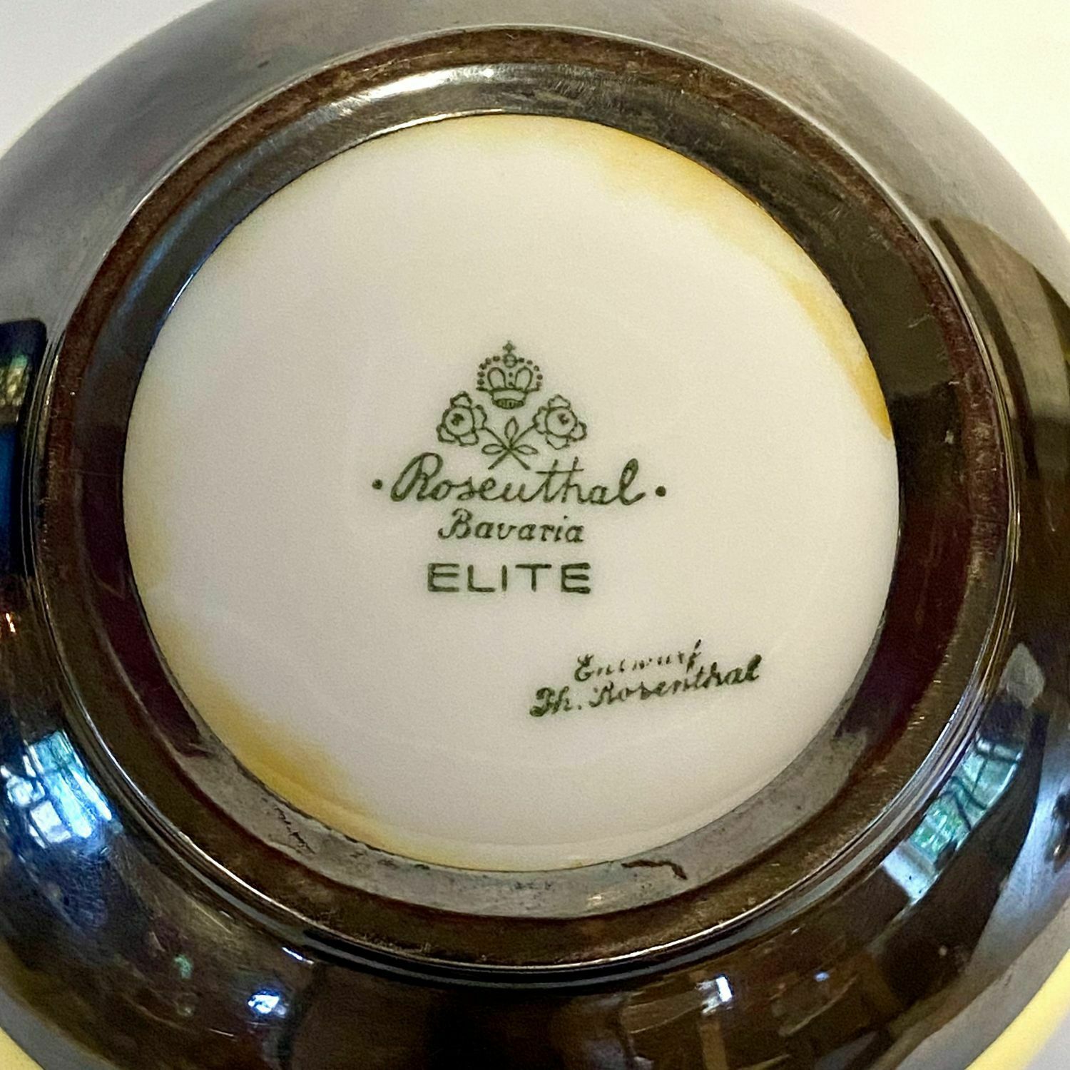 Rosenthal Art Deco Silver Overlay Yellow Porcelain Coffee Set photo 595.0