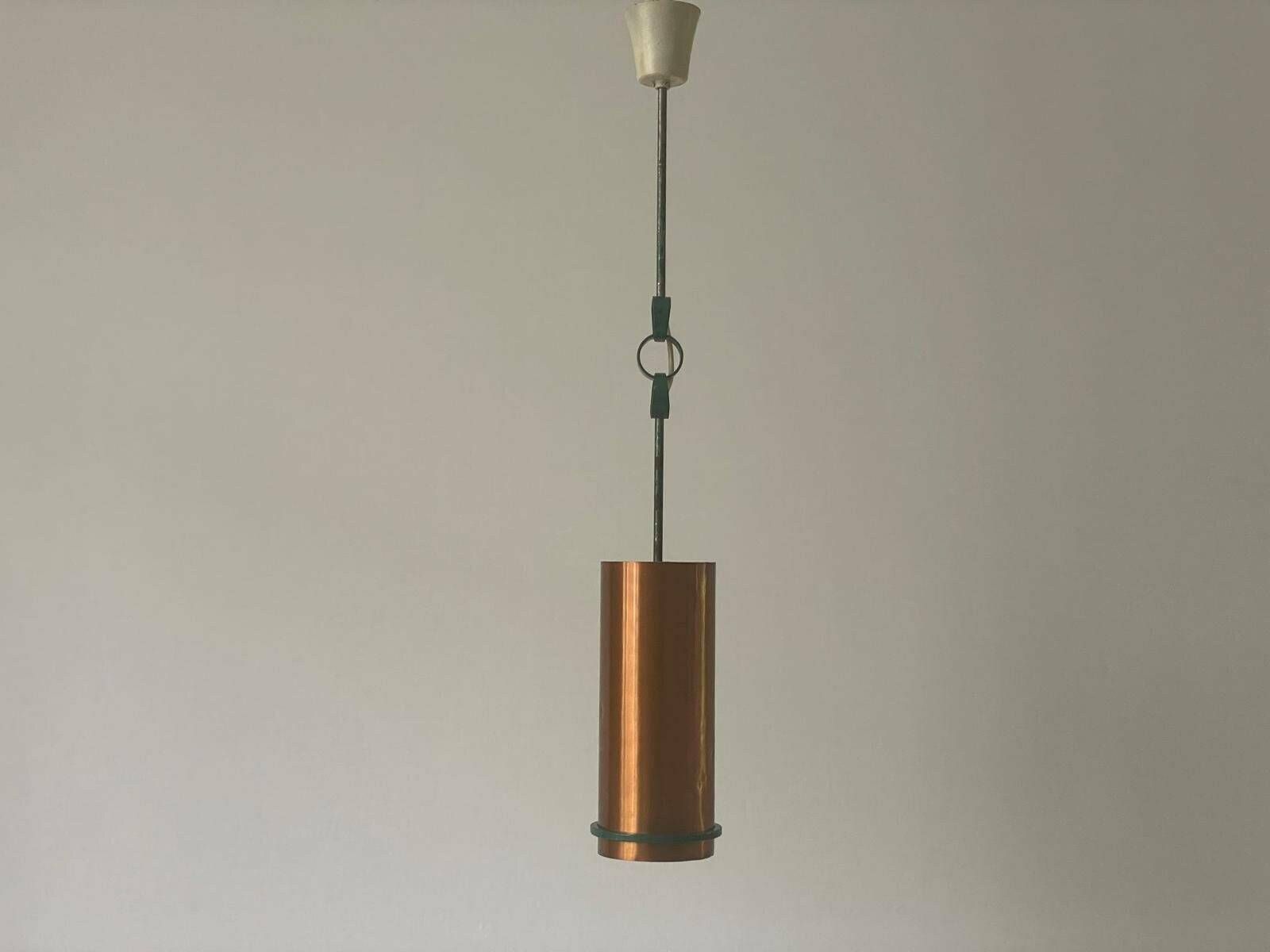Industrial Unusual Heavy Pendant Lamp With Green Circle Iron Details, 1950s, Berlin, Germany photo furniture