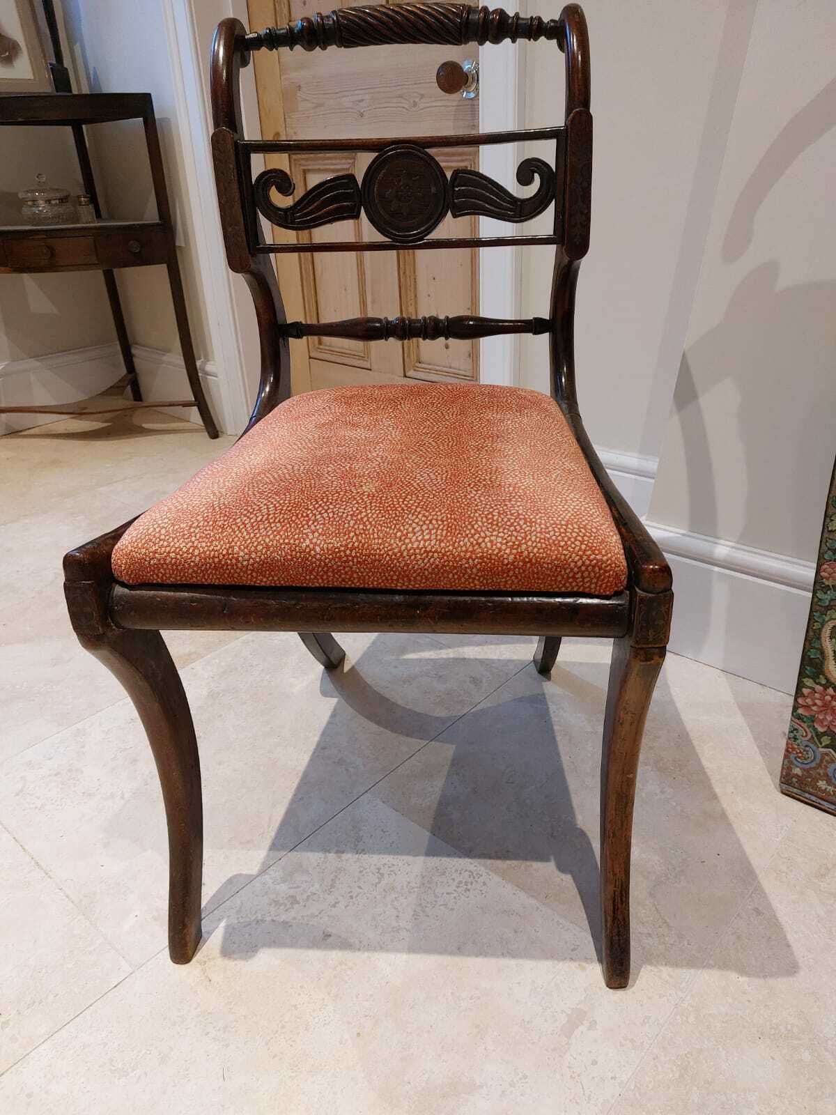 Set Of 6 Mid Nineteenth Century Re Upholstered Dining Chairs, William IV Style photo for sale