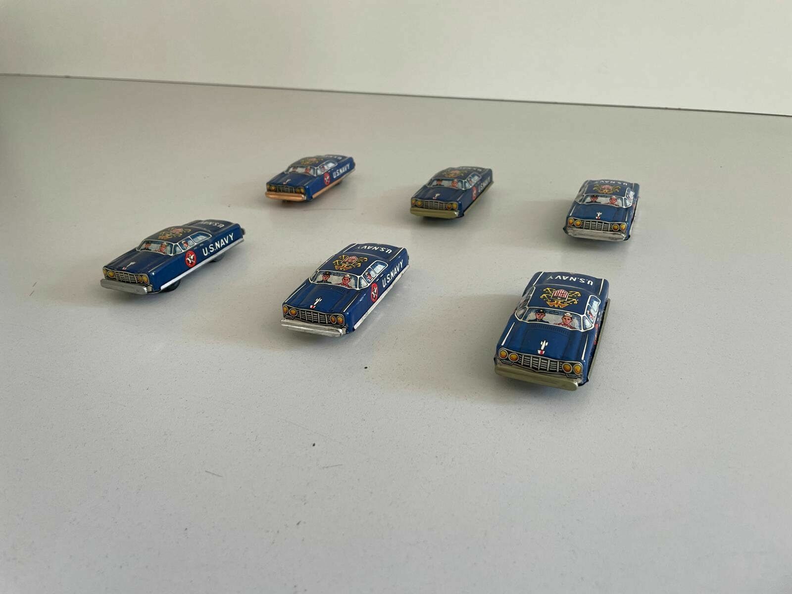 Nt Tin Us Navy Toy Car, Set Of 6, Made In Japan photo furniture
