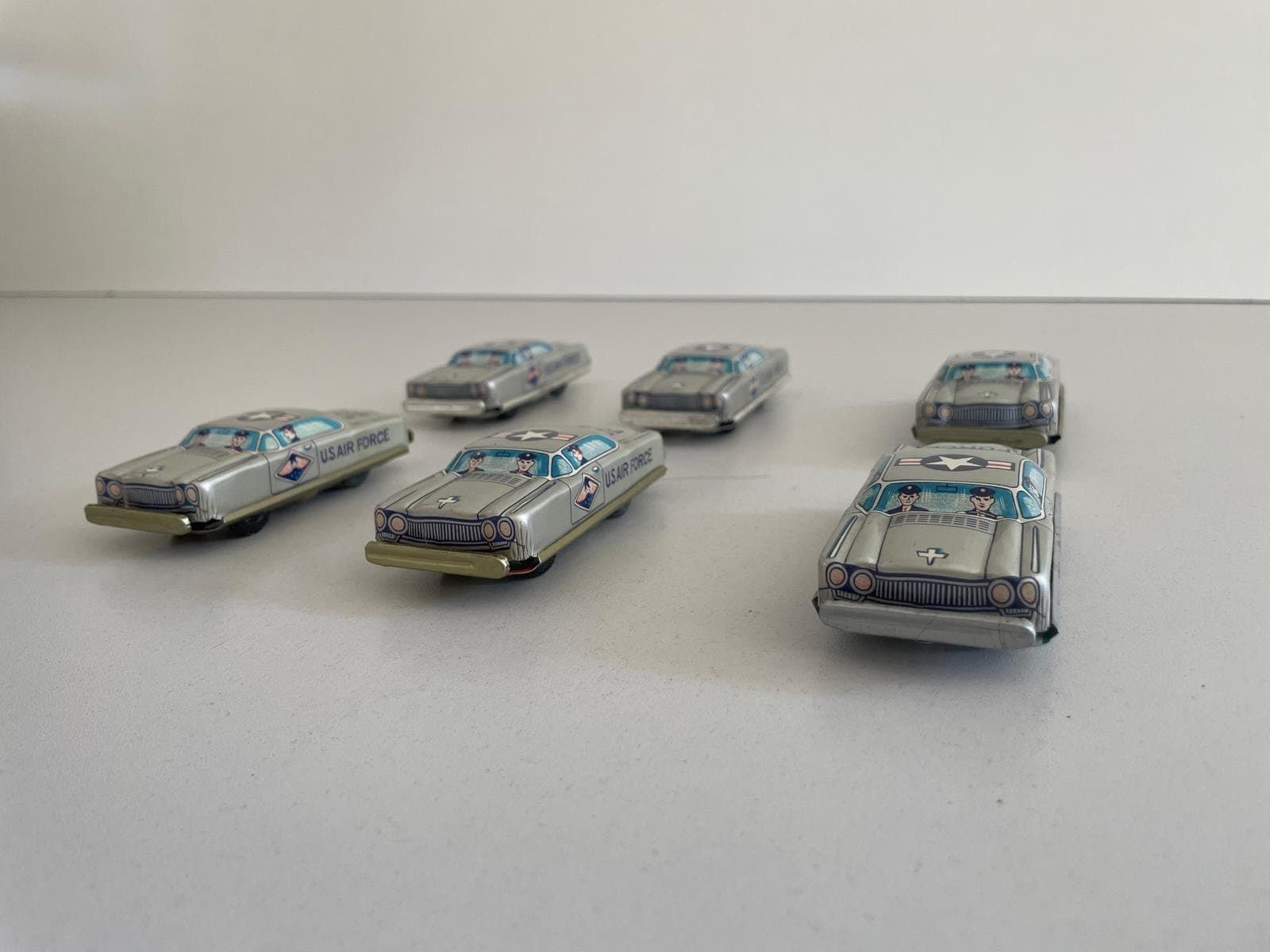 Nt Tin Us Air Force Toy Car, Set Of 6, Made In Japan photo vinterior
