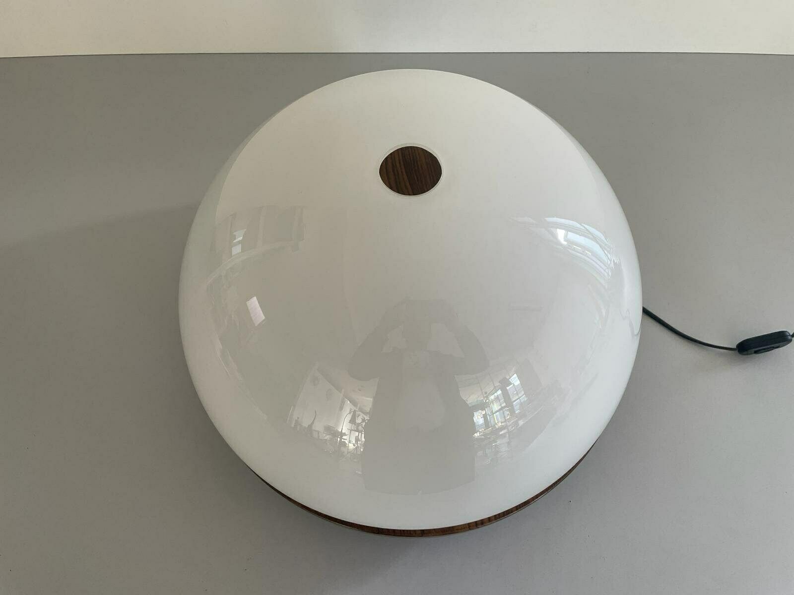 Model 3/3 Table Lamp In Glass And Wood By Luigi Massoni For Selenova, Italy, 1970s photo vintage