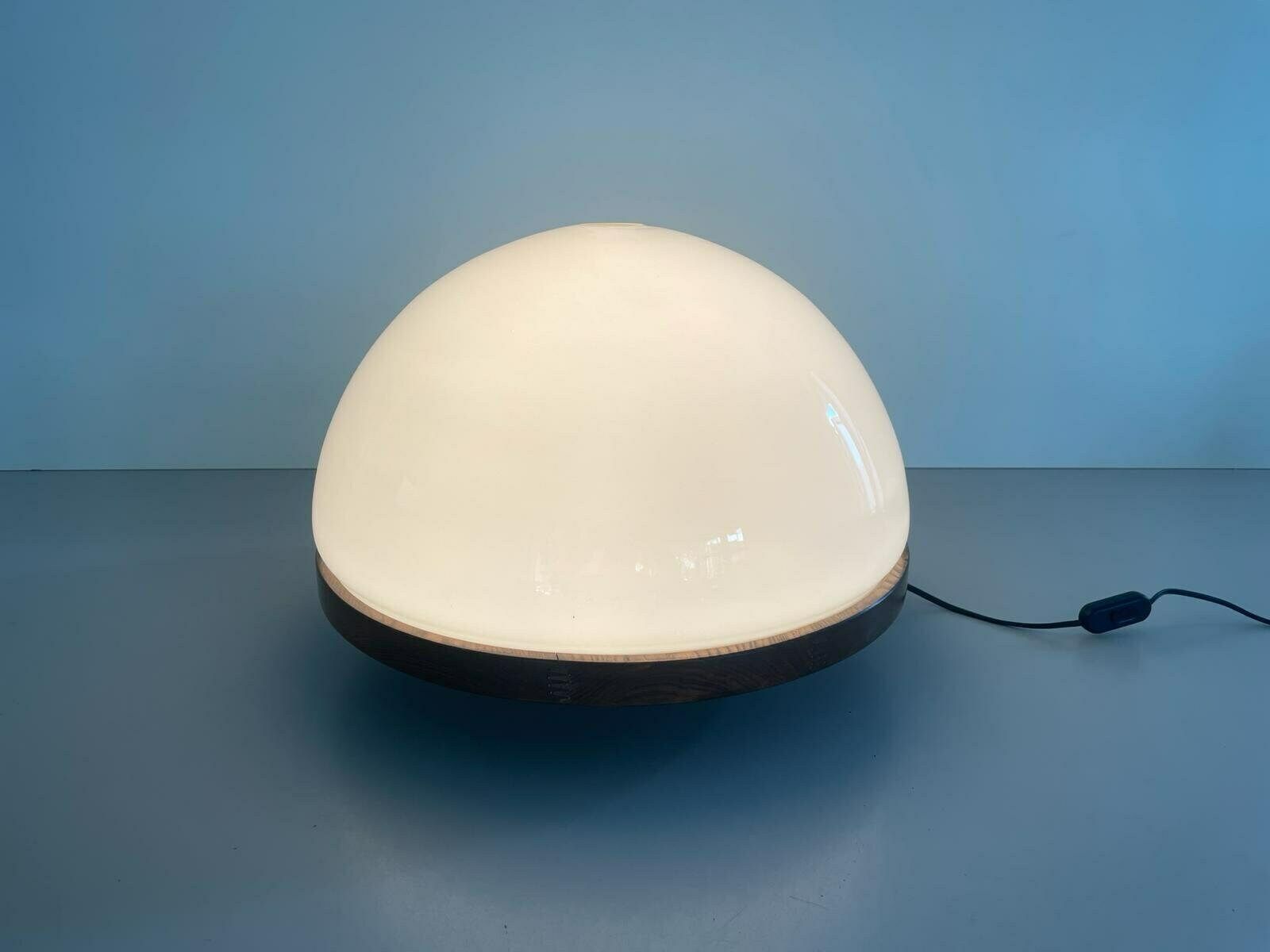 photo for sale Model 3/3 Table Lamp In Glass And Wood By Luigi Massoni For Selenova, Italy, 1970s