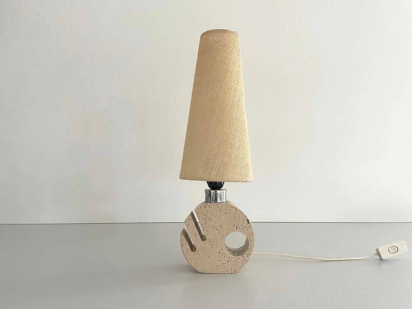 Lovely Fish Design Travertine Table Lamp By Fratelli Mannelli, Italy, 1970s photo for sale