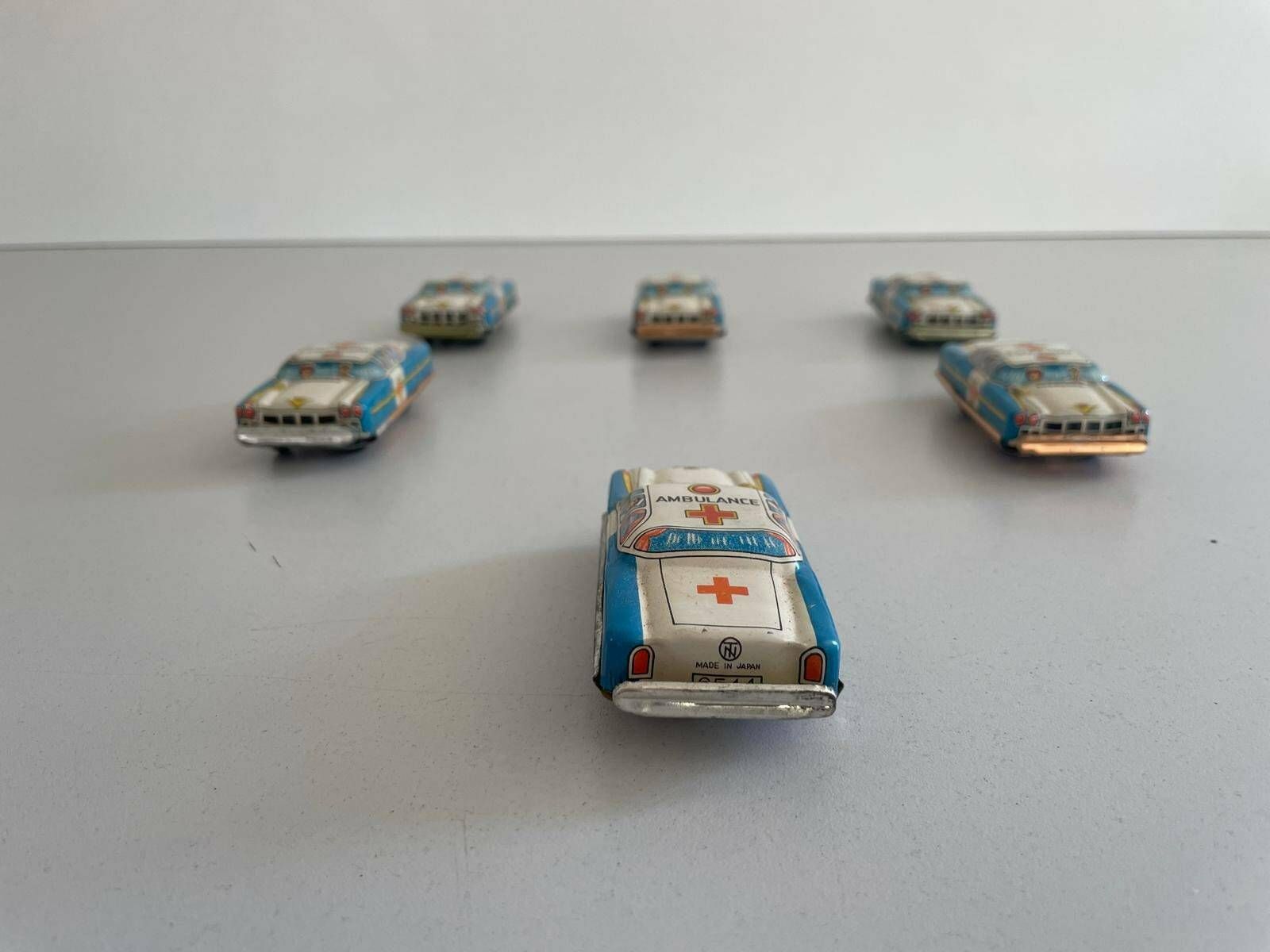Nt Tin Ambulance Toy Car, Set Of 6, Made In Japan photo 196.0