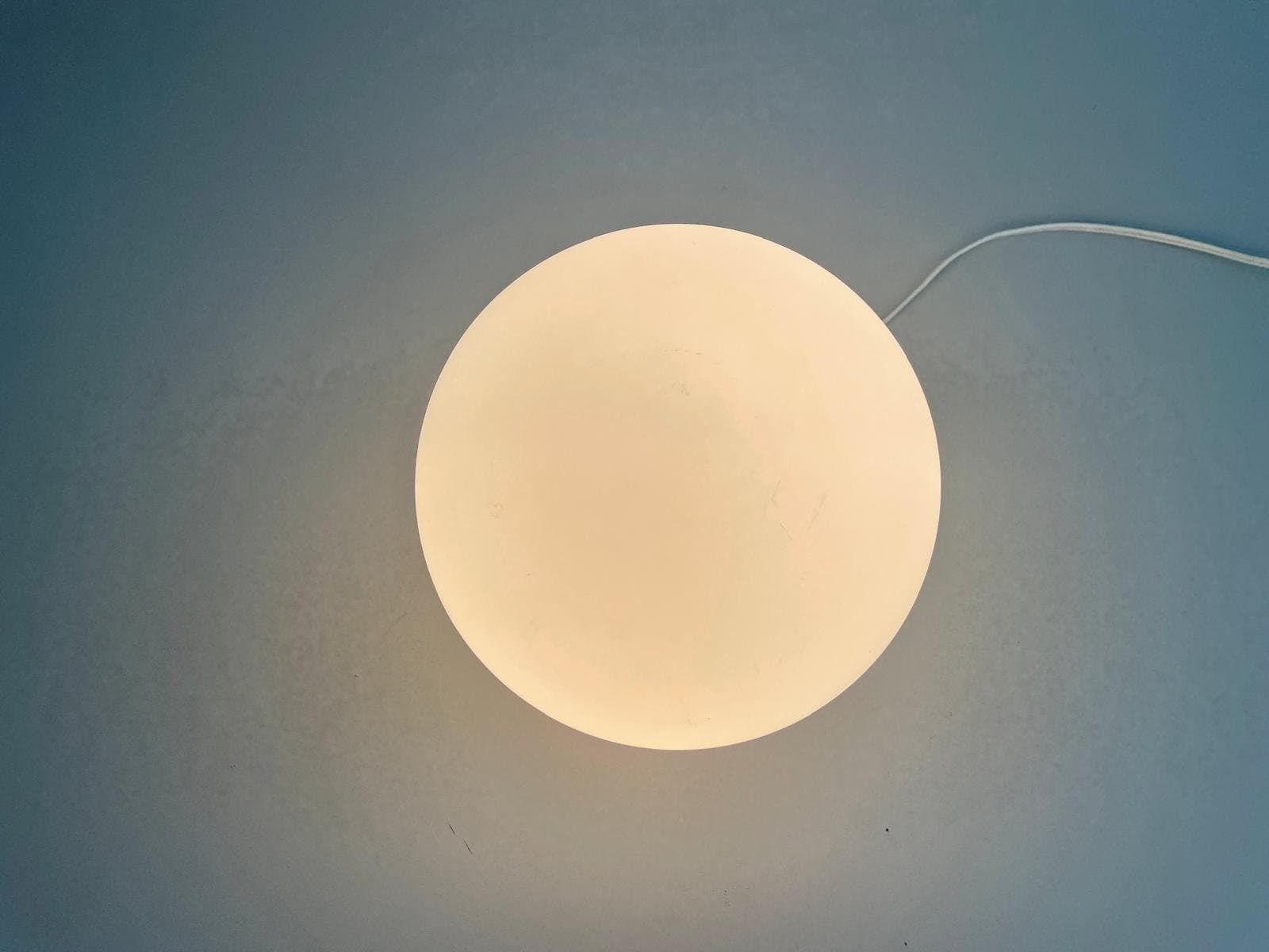 photo furniture Space Age Ball Glass Pair Of Flush Mount Lights By Limburg, Germany, 1960s