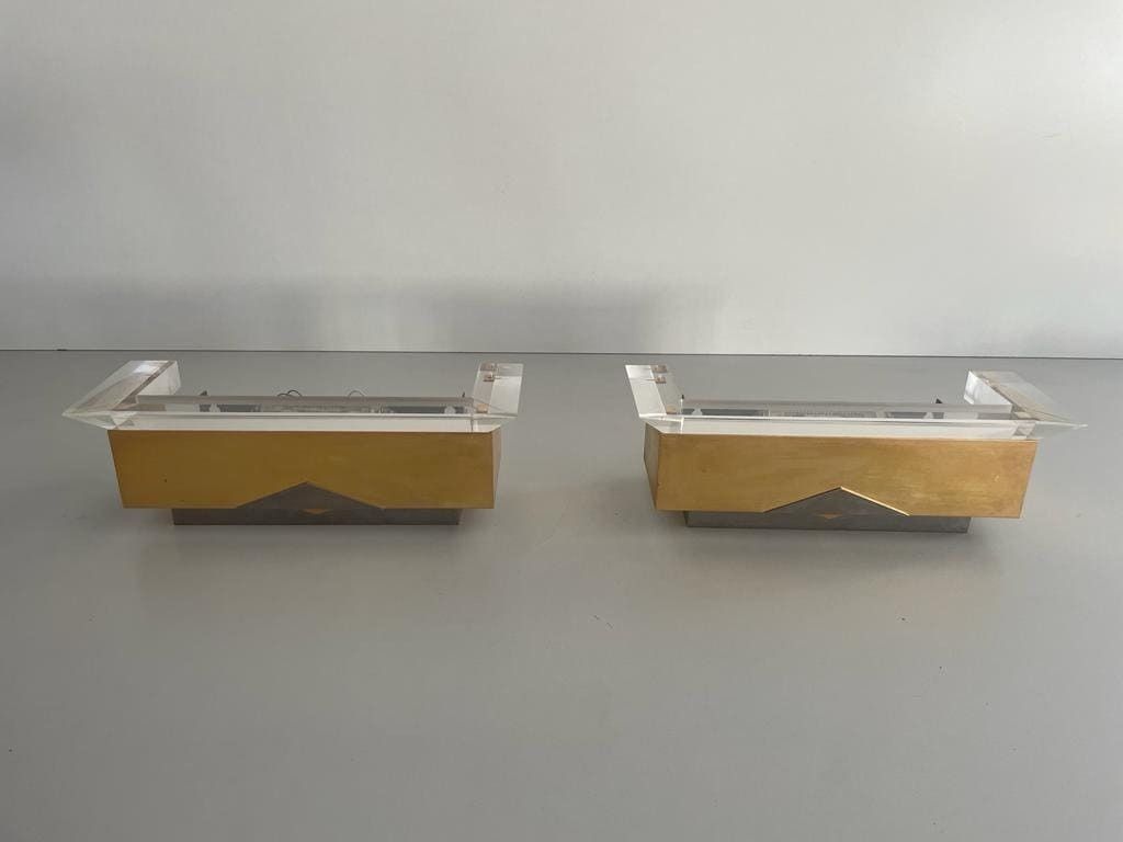 Gold Metal Halogen Sconces By Vereinigte Werkstätten, 1950s, Germany photo buy