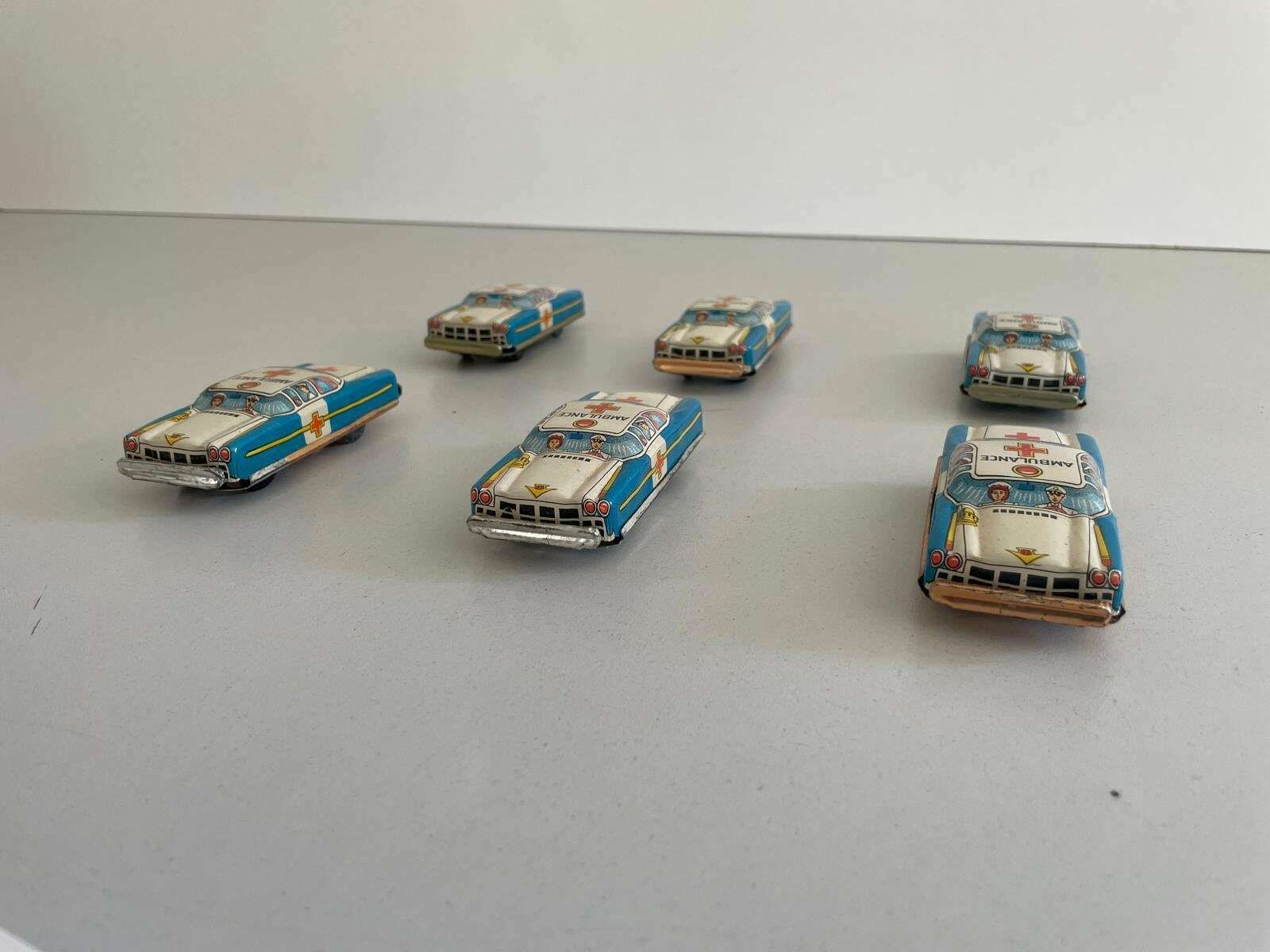 Nt Tin Military Police Toy Car, Set Of 6, Made In Japan
