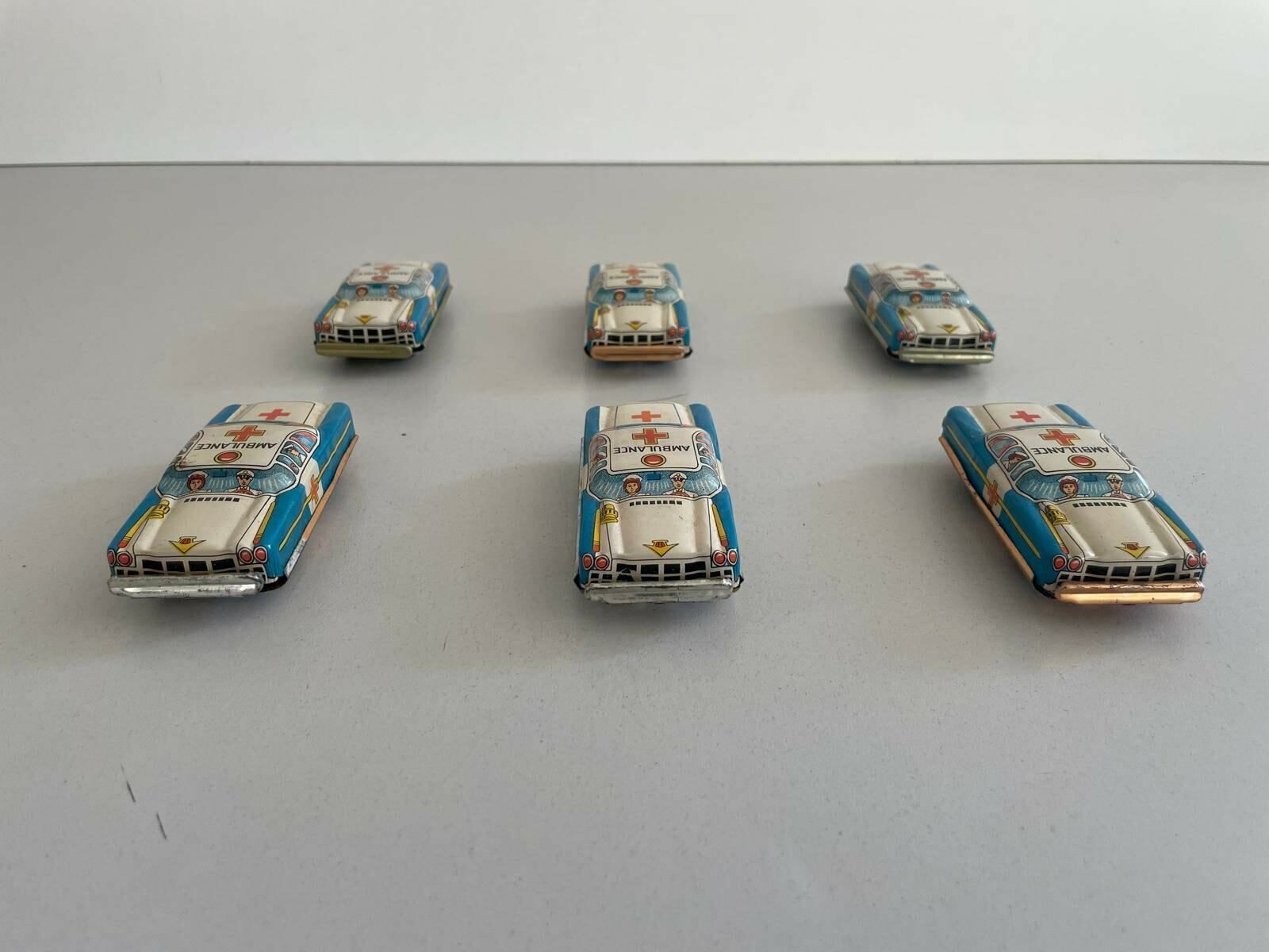 Nt Tin Military Police Toy Car, Set Of 6, Made In Japan photo for sale