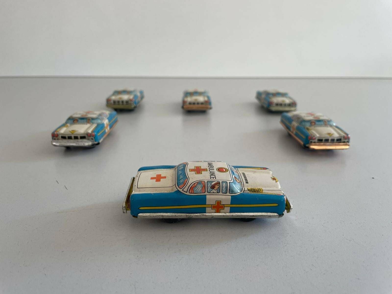 Nt Tin Military Police Toy Car, Set Of 6, Made In Japan photo Home Decor