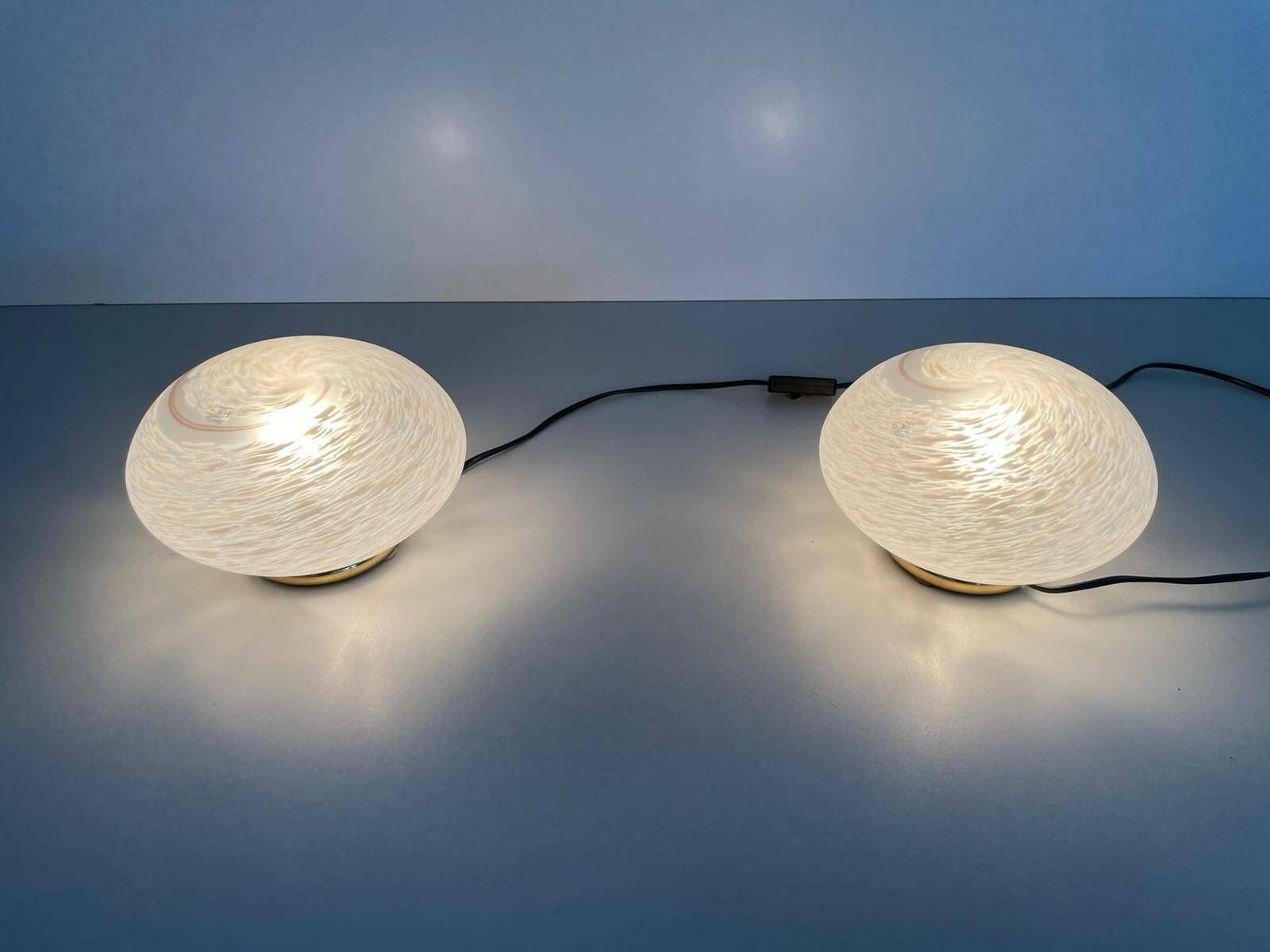 Italian Design Glass Pair Of Table Lamps By Vetri Murano, 1960s, Italy photo Lighting