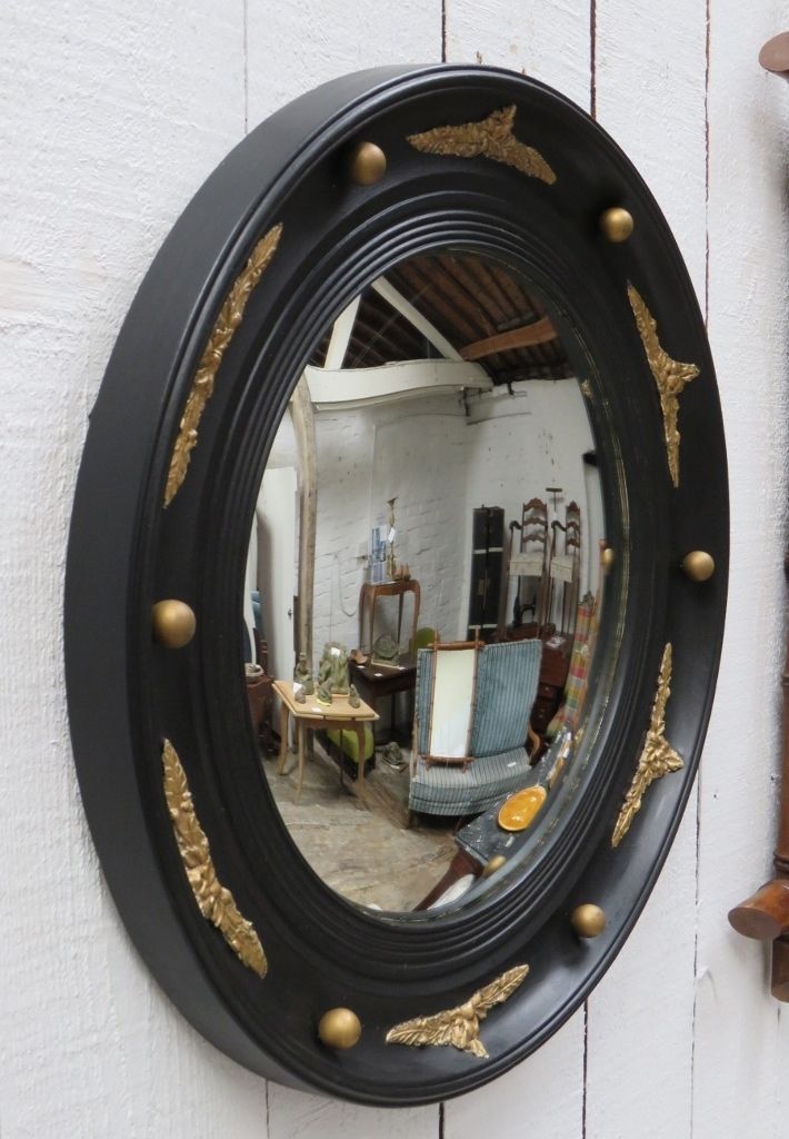 1950's English Butlers Porthole Convex Mirror photo furniture