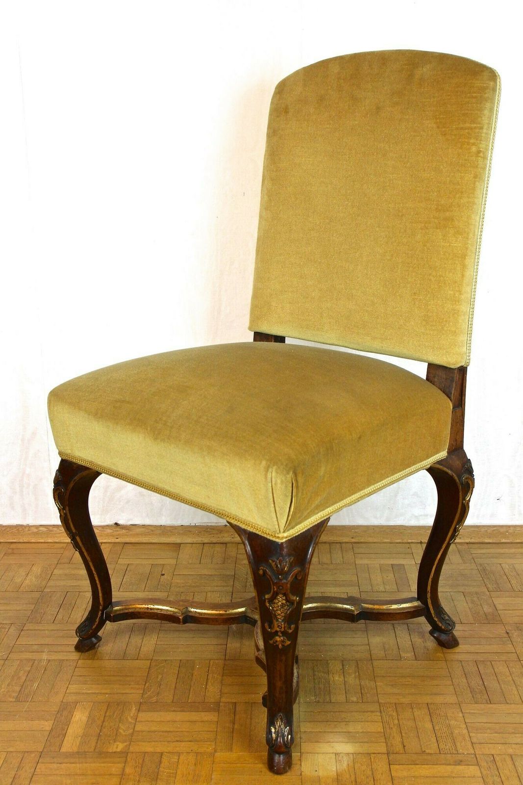 Set Of Six 18th Century Baroque Dining Chairs With Gilt Accents, Italy Ca. 1790 photo Furniture