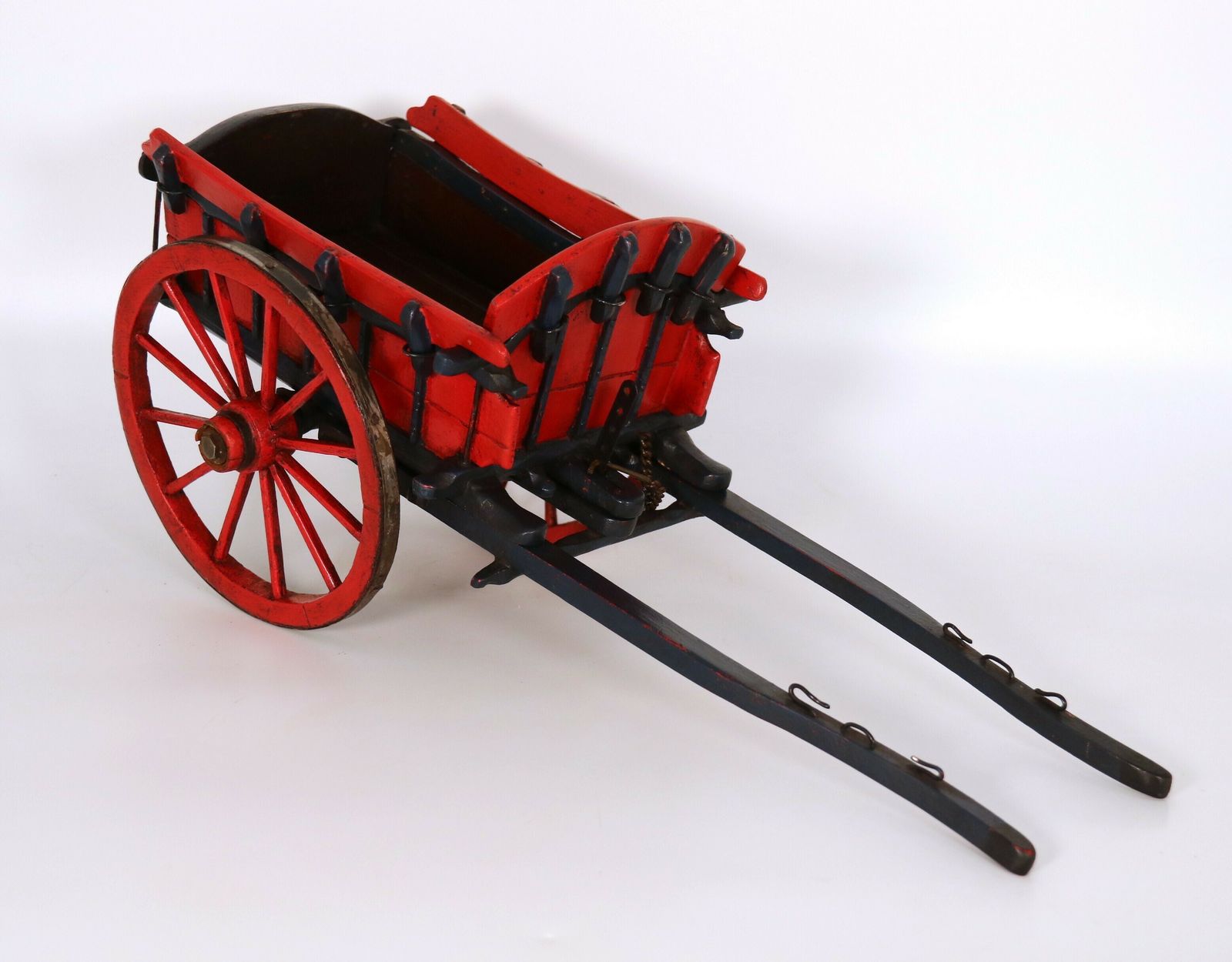 Antique Hand Made Wooden Scale Model Of An 18th Century Farm Cart. photo for sale