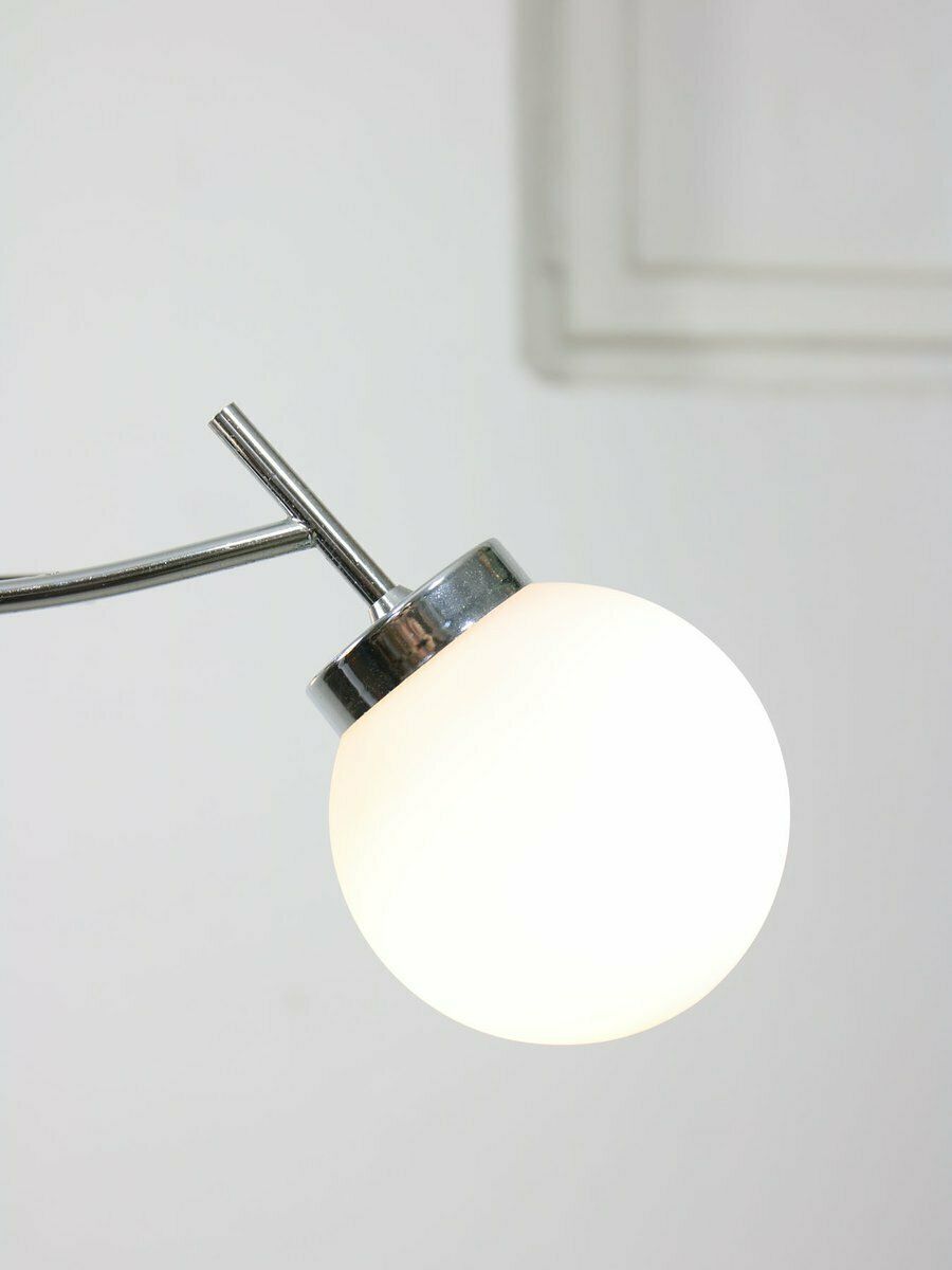 923.0 Mid Century Italian Chrome And Opaline Chandelier photo