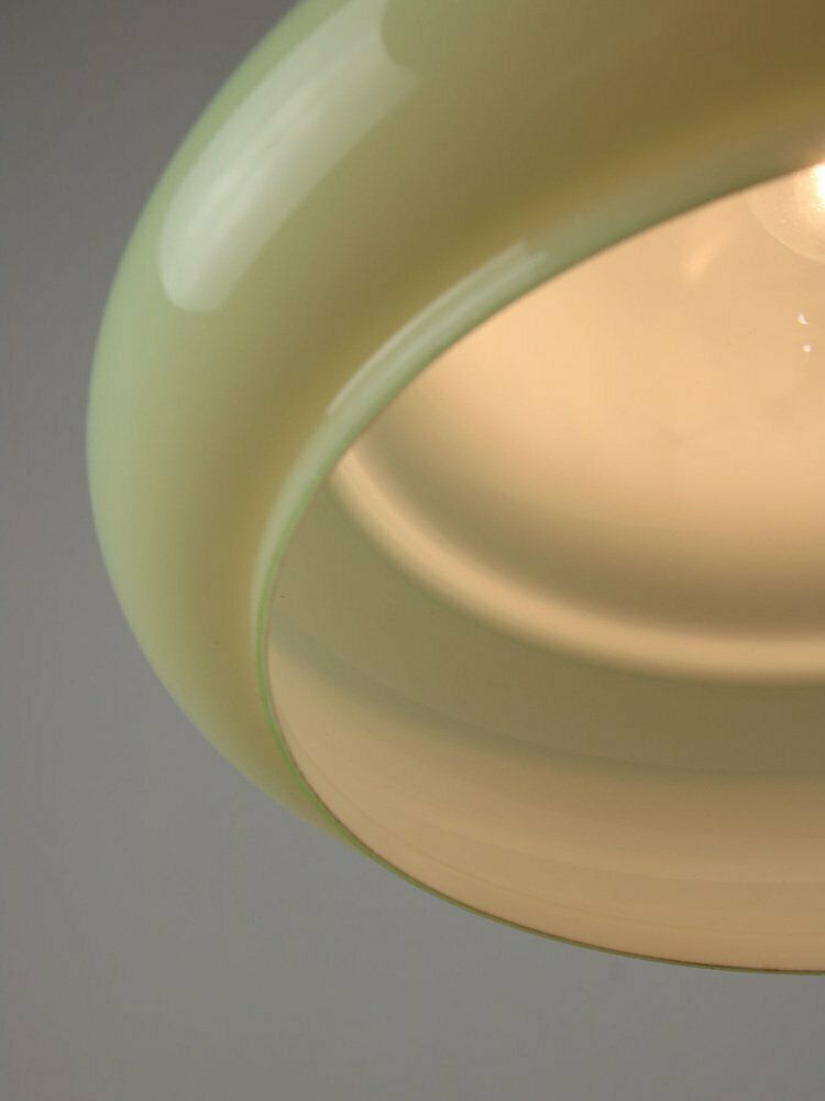 Lighting Mid Century Italian Brass And Green Glass Pendant Lamp, 1960s photo