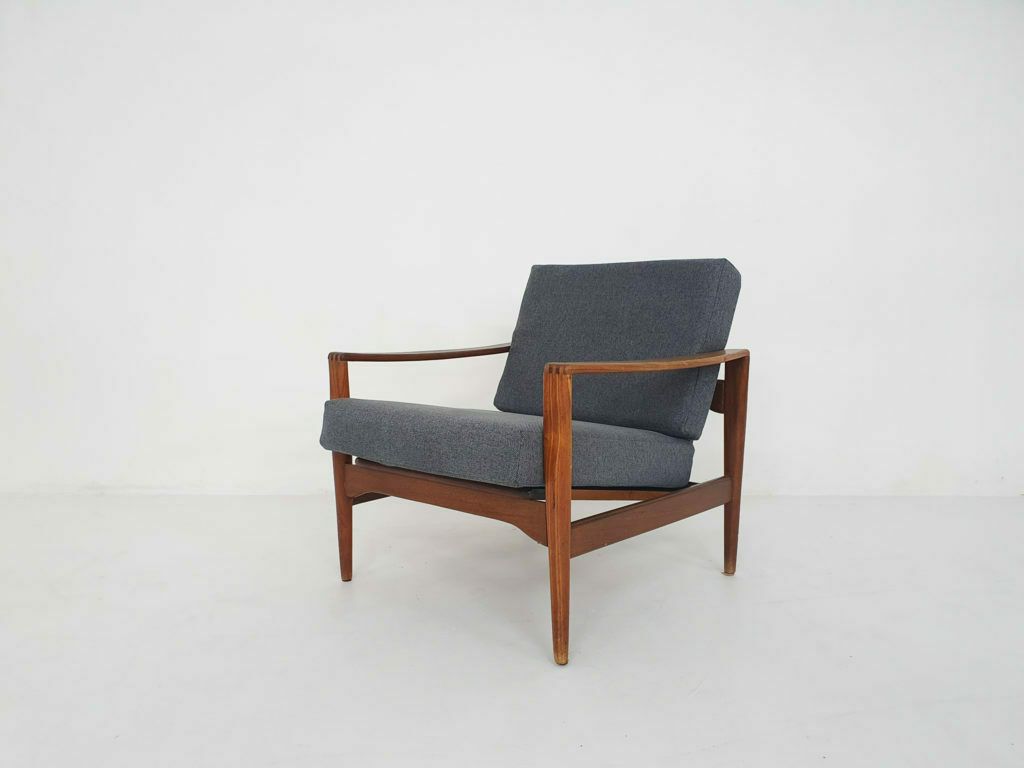 Teak Lounge Chair By Illum Wikkelso Model Ek For Niels Eilersen, Denmark 1960's