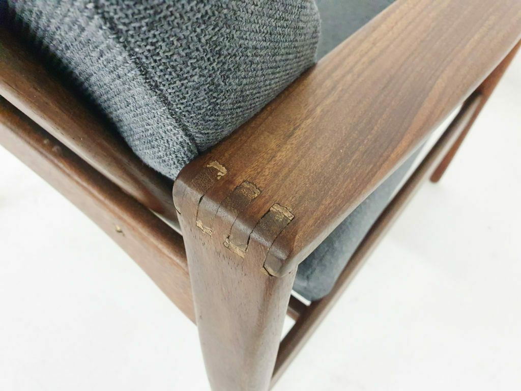 Teak Lounge Chair By Illum Wikkelso Model Ek For Niels Eilersen, Denmark 1960's photo vintage