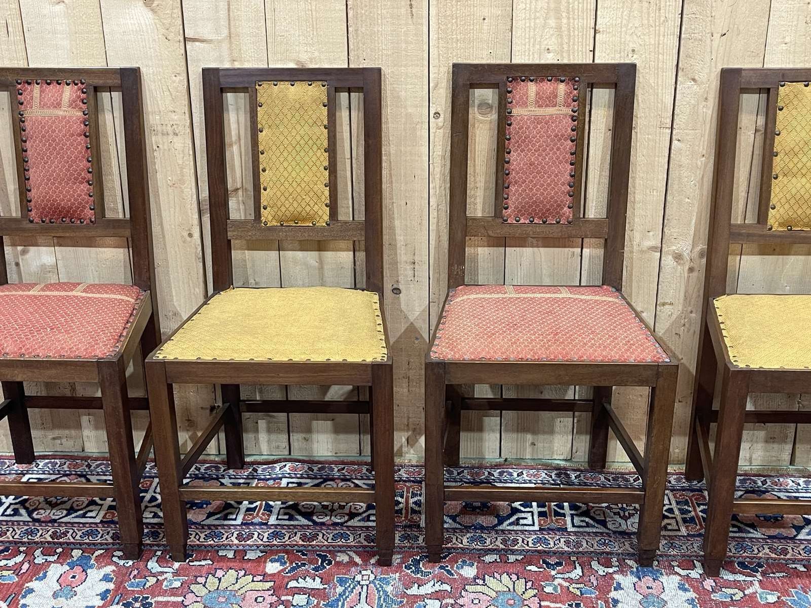 Set Of 4 Art Deco Mahogany Chairs From The 1950s photo vinterior