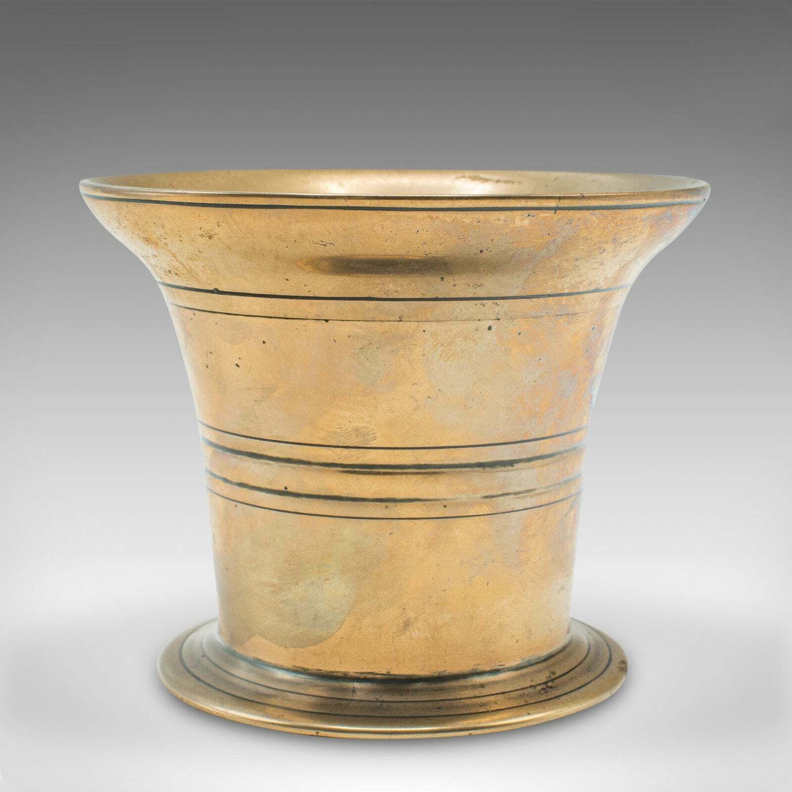 Antique Mortar And Pestle Duo, English, Brass, Apothecary, Jardiniere, Georgian photo furniture