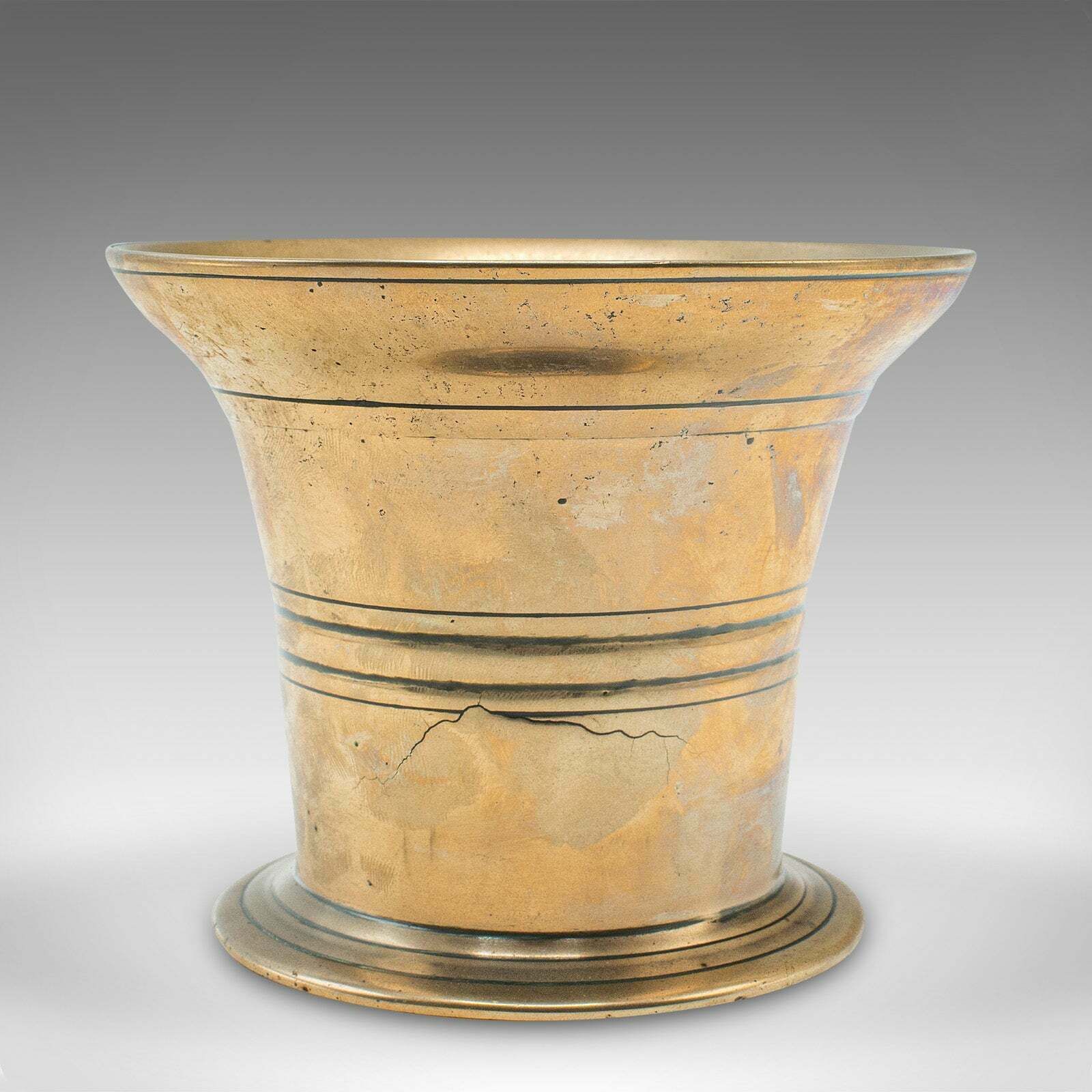 Antique Mortar And Pestle Duo, English, Brass, Apothecary, Jardiniere, Georgian photo for sale