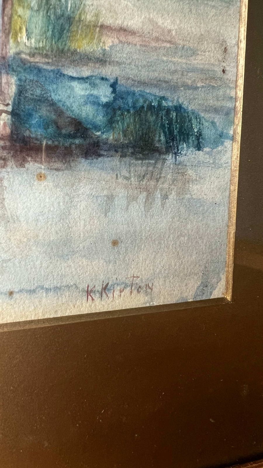 Antique Early 1900’s Framed And Signed Watercolour Landscape Painting photo for sale