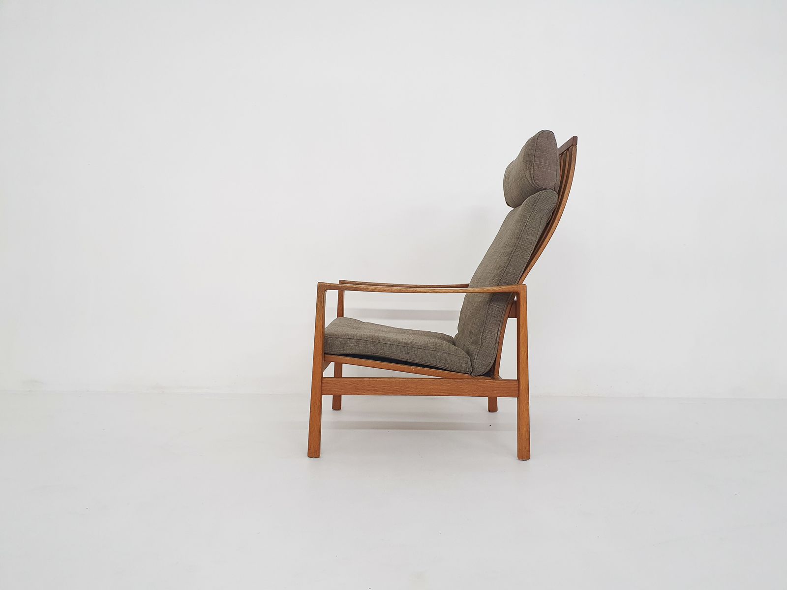 Mid Century Oak High Back Lounge Chair By Hartmut Lohmeyer For Wilkhahn, Germany 1960's photo furniture