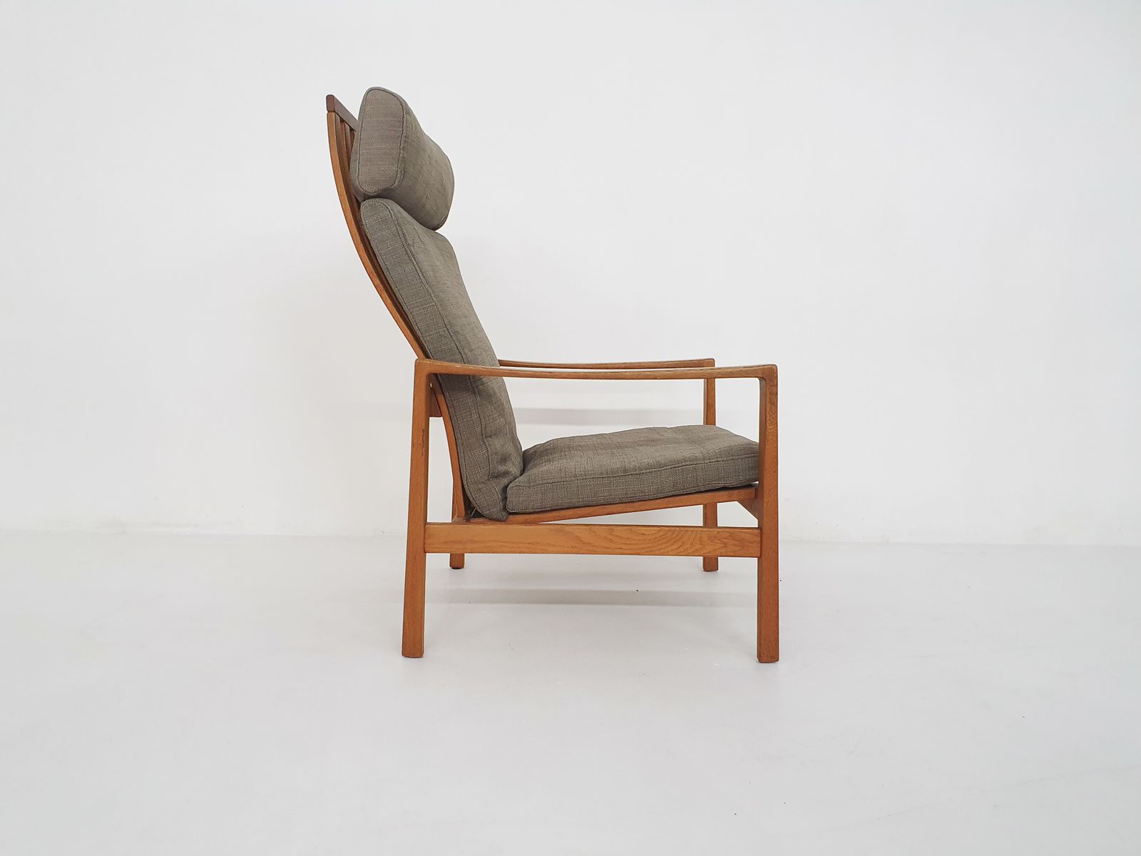 Mid Century Oak High Back Lounge Chair By Hartmut Lohmeyer For Wilkhahn, Germany 1960's photo Furniture