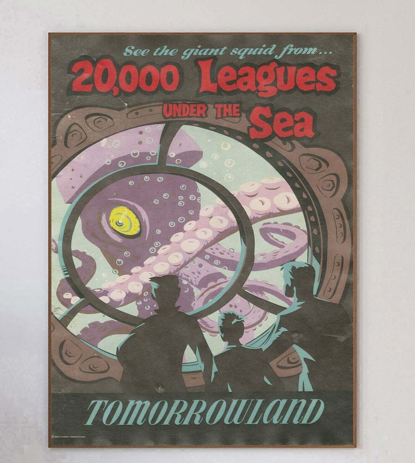 Disneyland   20,000 Leagues Under The Sea   Tomorrowland  Original Vintage Poster photo furniture
