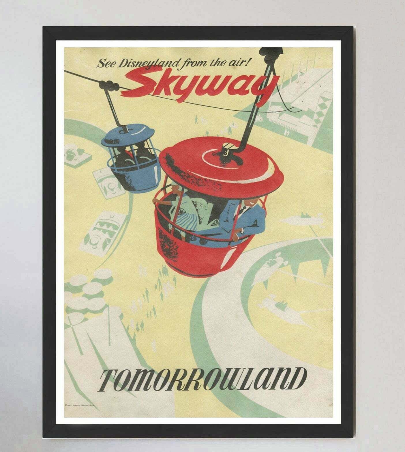 Disneyland   Skyway   Tomorrowland Original Vintage Poster photo furniture