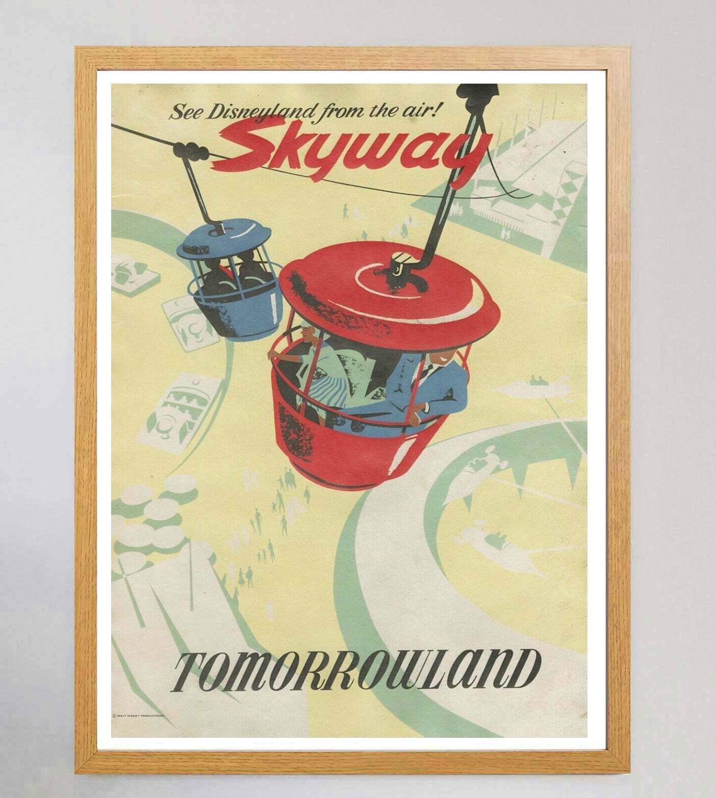 Disneyland   Skyway   Tomorrowland Original Vintage Poster photo Art