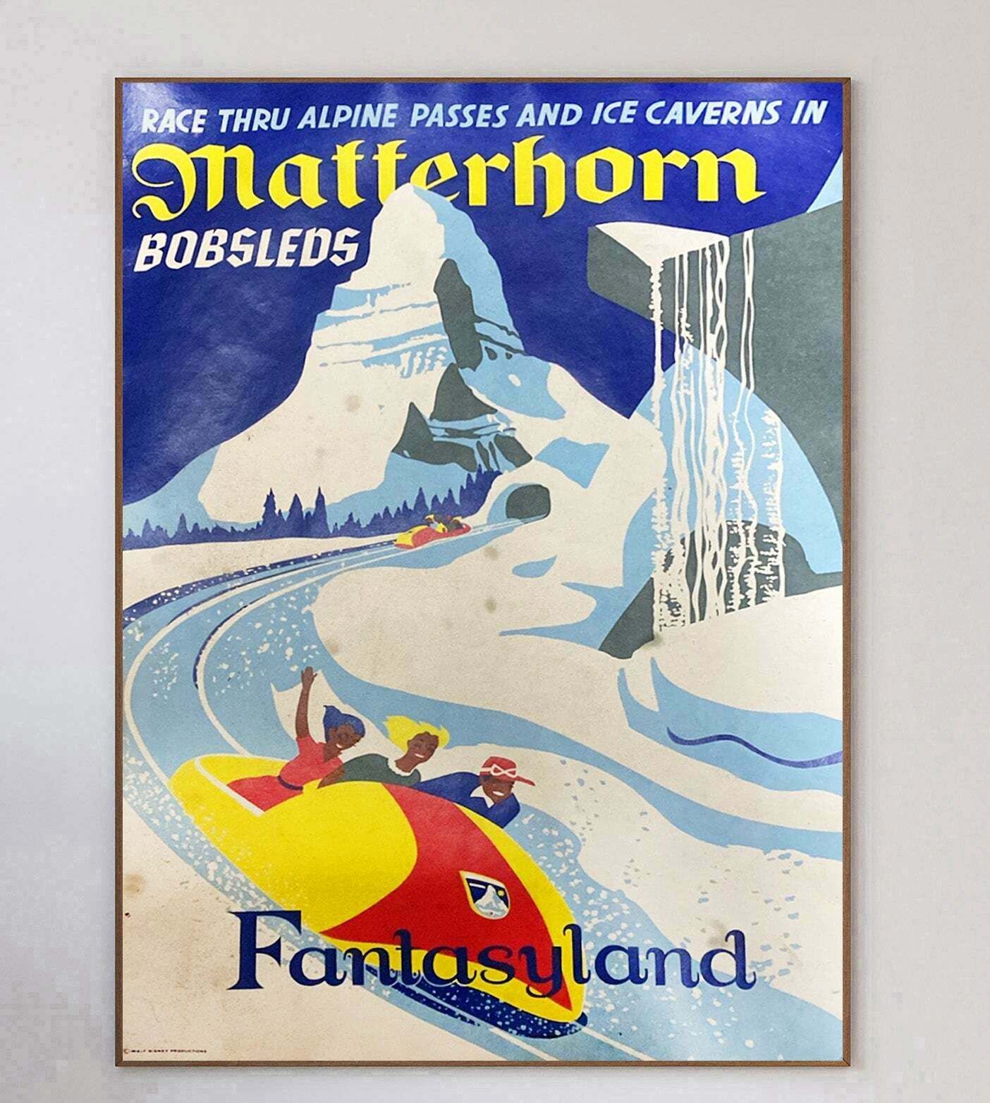 Disneyland   Matterhorn Bobsleds   Fantasyland Original Vintage Poster photo 1016.0
