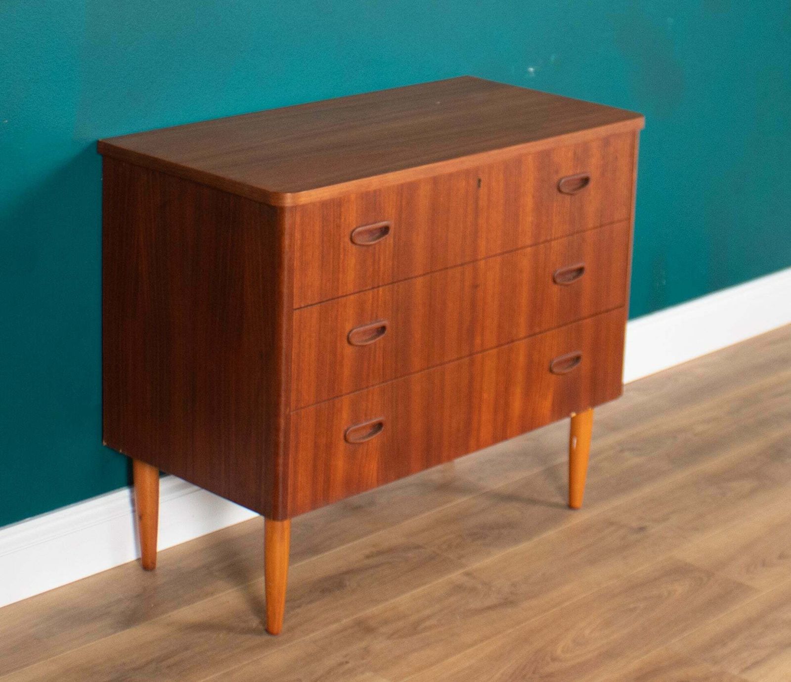 Retro Teak 1960s Bedside Chest Of Drawers photo Furniture