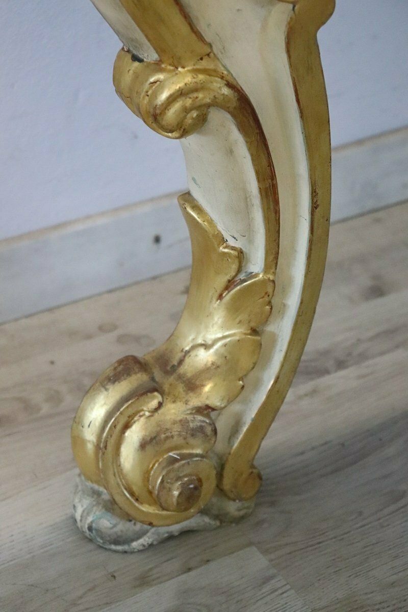 3202.0 20th Century Carved And Gilded Wood Console Table, 1980s photo