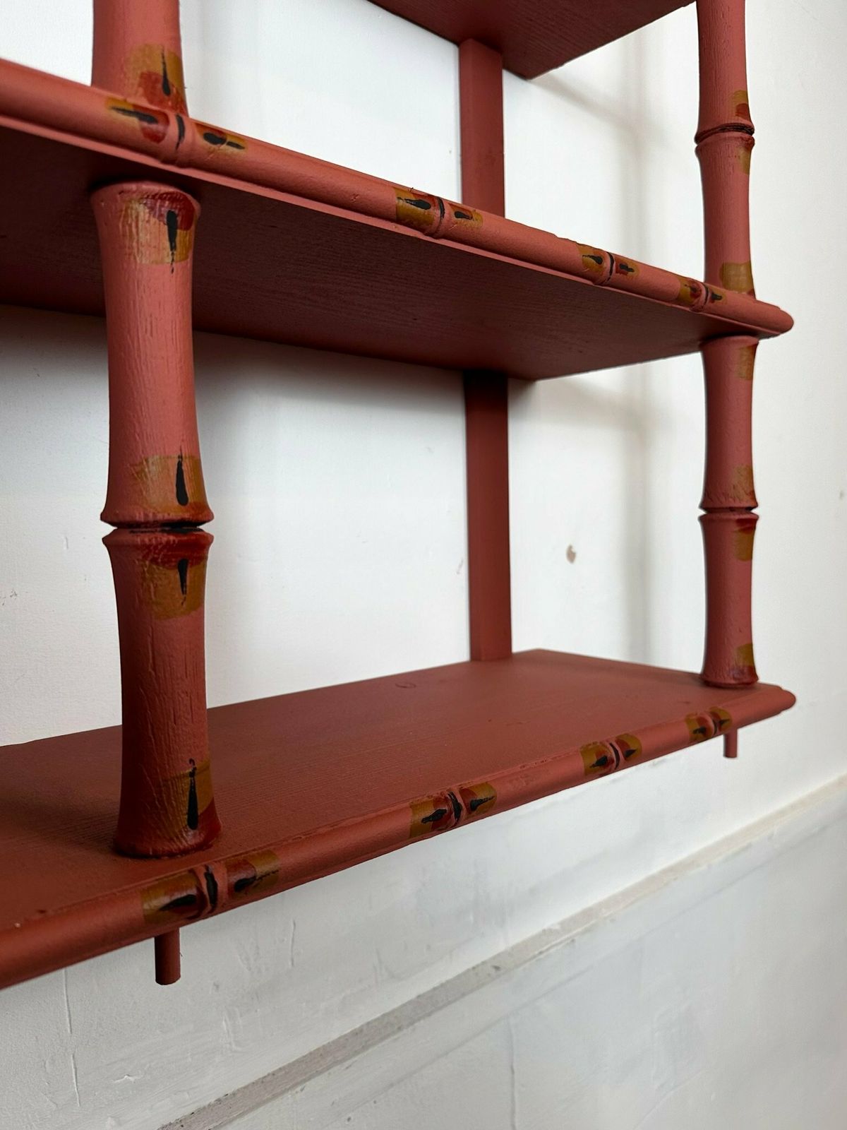 "Made By Muirshin" Faux Bamboo Overpainted Shelving Unit Variety Of Sizes And Styles Available photo furniture